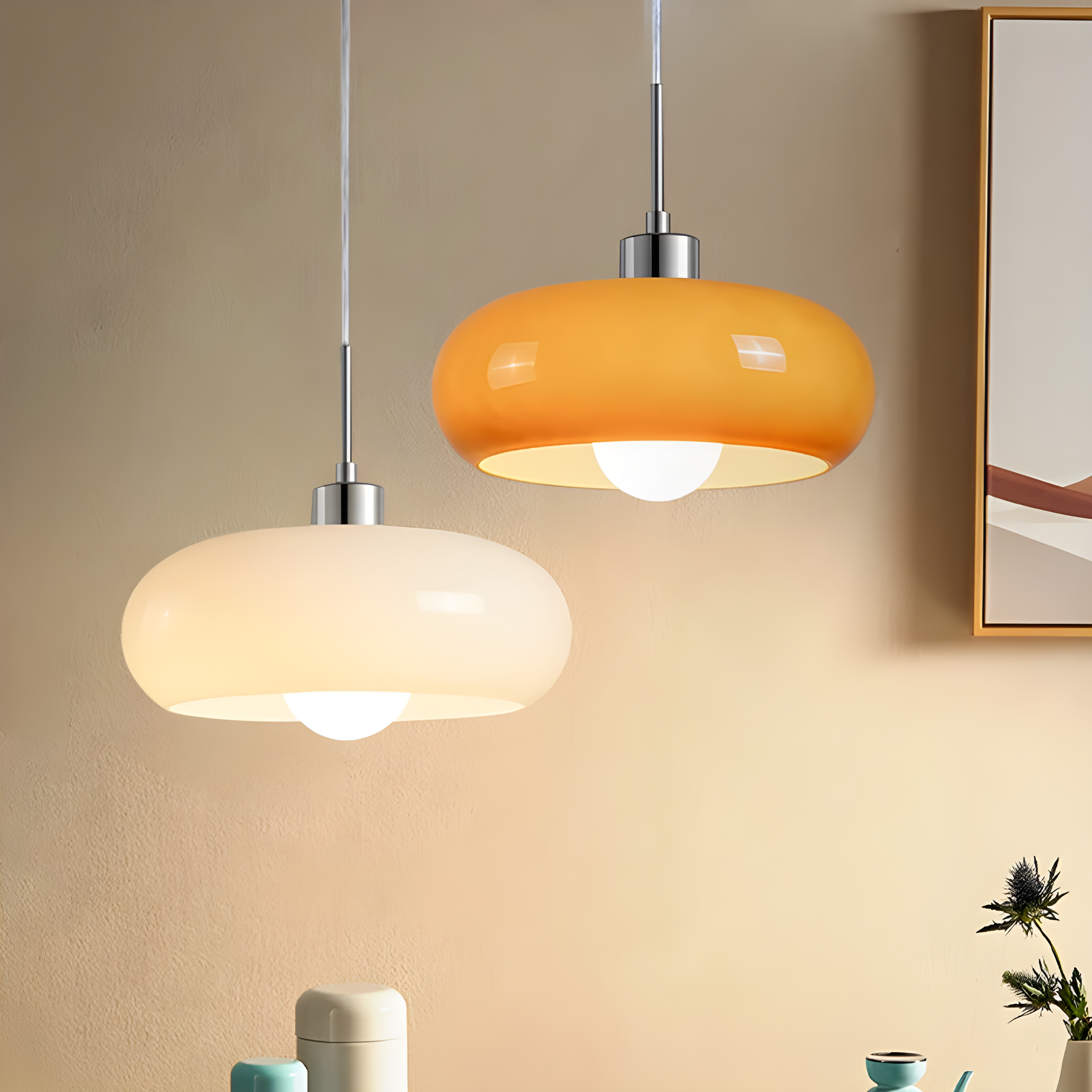GlassGlow Lamp - Retro Nordic Glass LED Hängelampe
