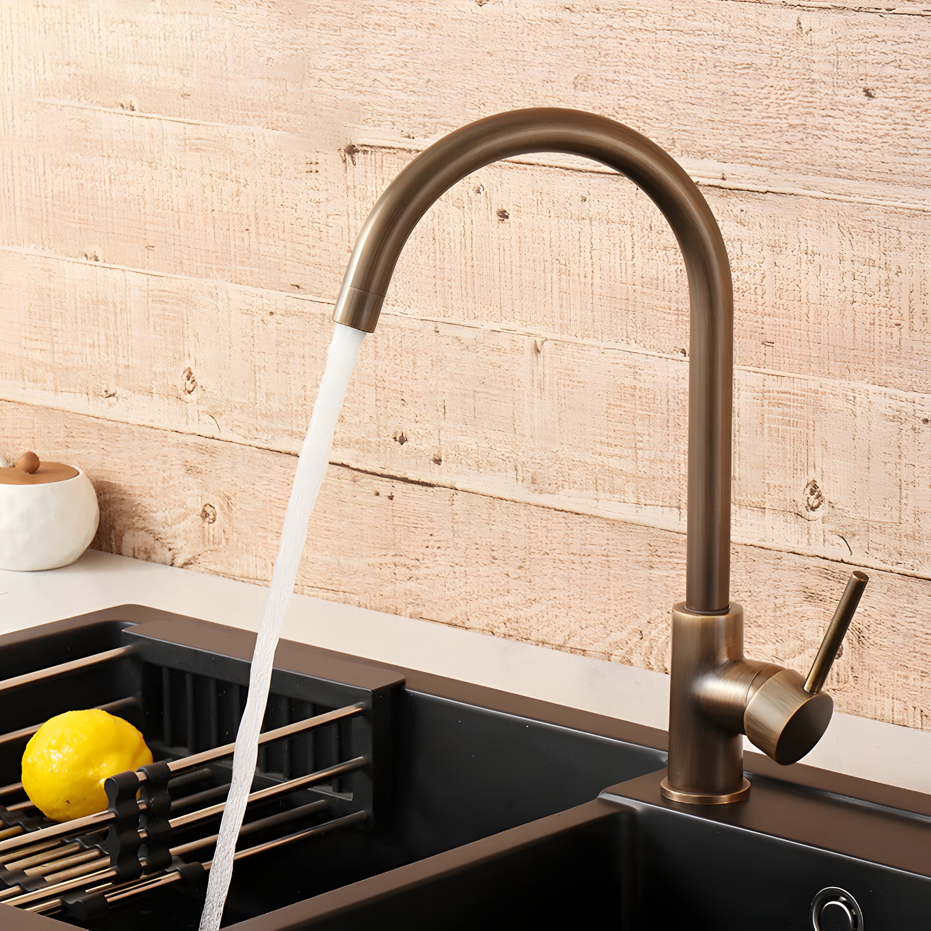 TapWise Wasserhahn – Einhebelmischer aus massivem Messing für die Küche