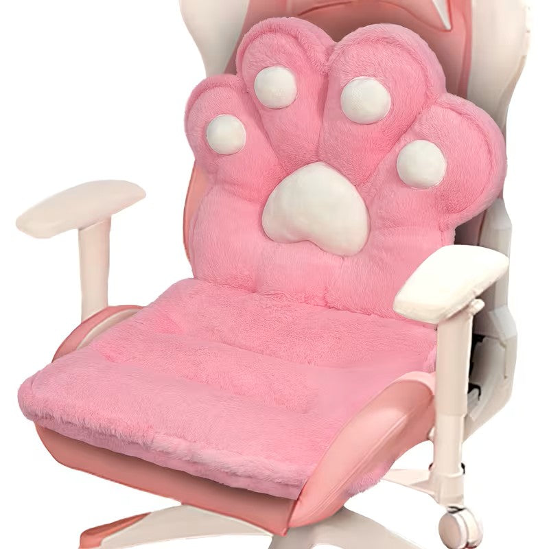 L-förmiges Katzenpfotenkissen – kuschelig und weich | Flauschiges Sitzkissen für Gaming-Stühle und Sofas - Rosa - Kissen