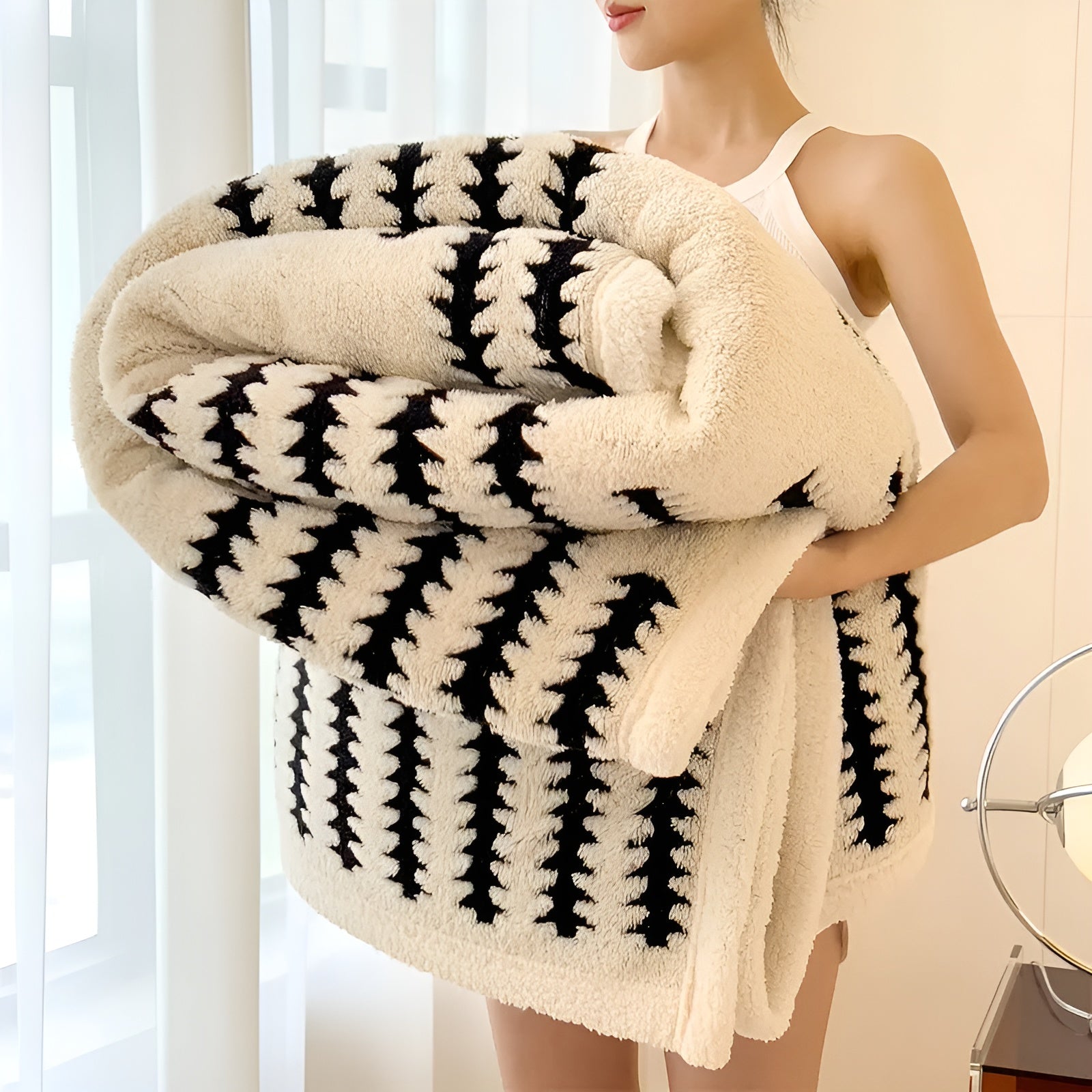 Gestreifte Fleece-Decke – Extra Weich und Warm | Perfekt für Wintertage
