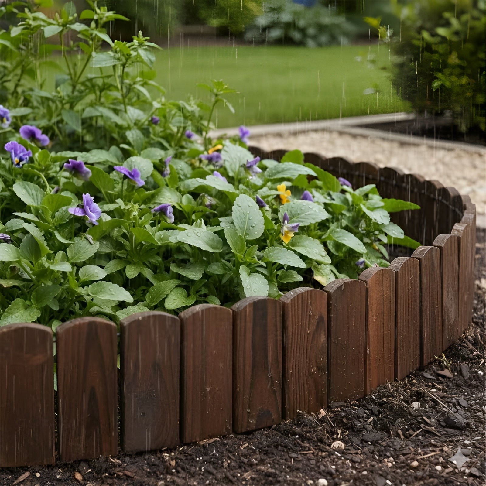 Gartenumrandungszaun Dunkelbraun – Dekorative Karottenrahmen-Rasenumrandung Für Blumenbeete Und Landschaftsgestaltung