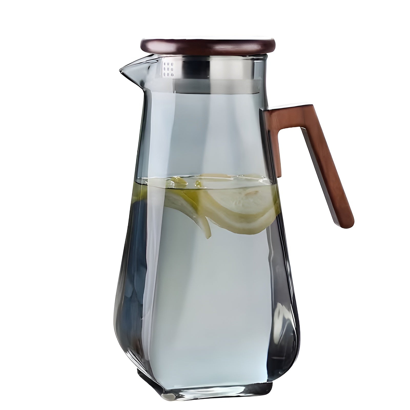 Glas-Krug mit großem Fassungsvermögen – Hitzebeständig und Robust | Perfekt für Wasser und Saft - Rauchgrau - Teppich