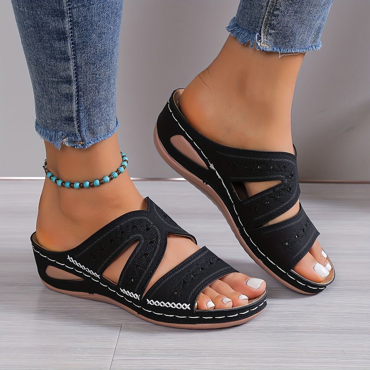 Annabelle Sandalen - Damen Casual Orthopädische Offene Keilsandalen Elegare