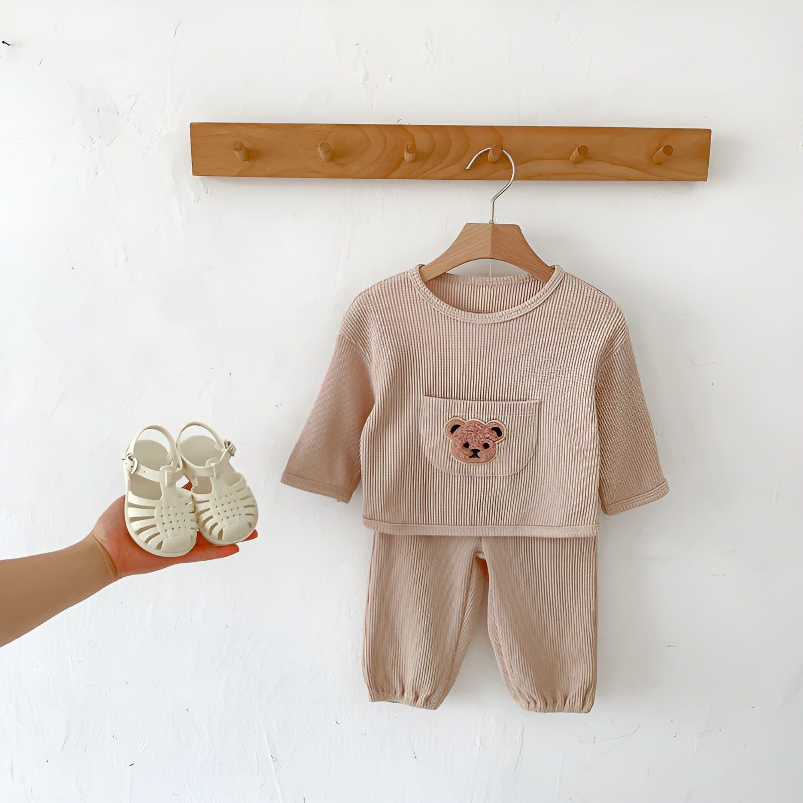 Waffle Bear - Liebenswerter Bär Passendes Set für Babys (Langarmshirt + Hose) - Elegare