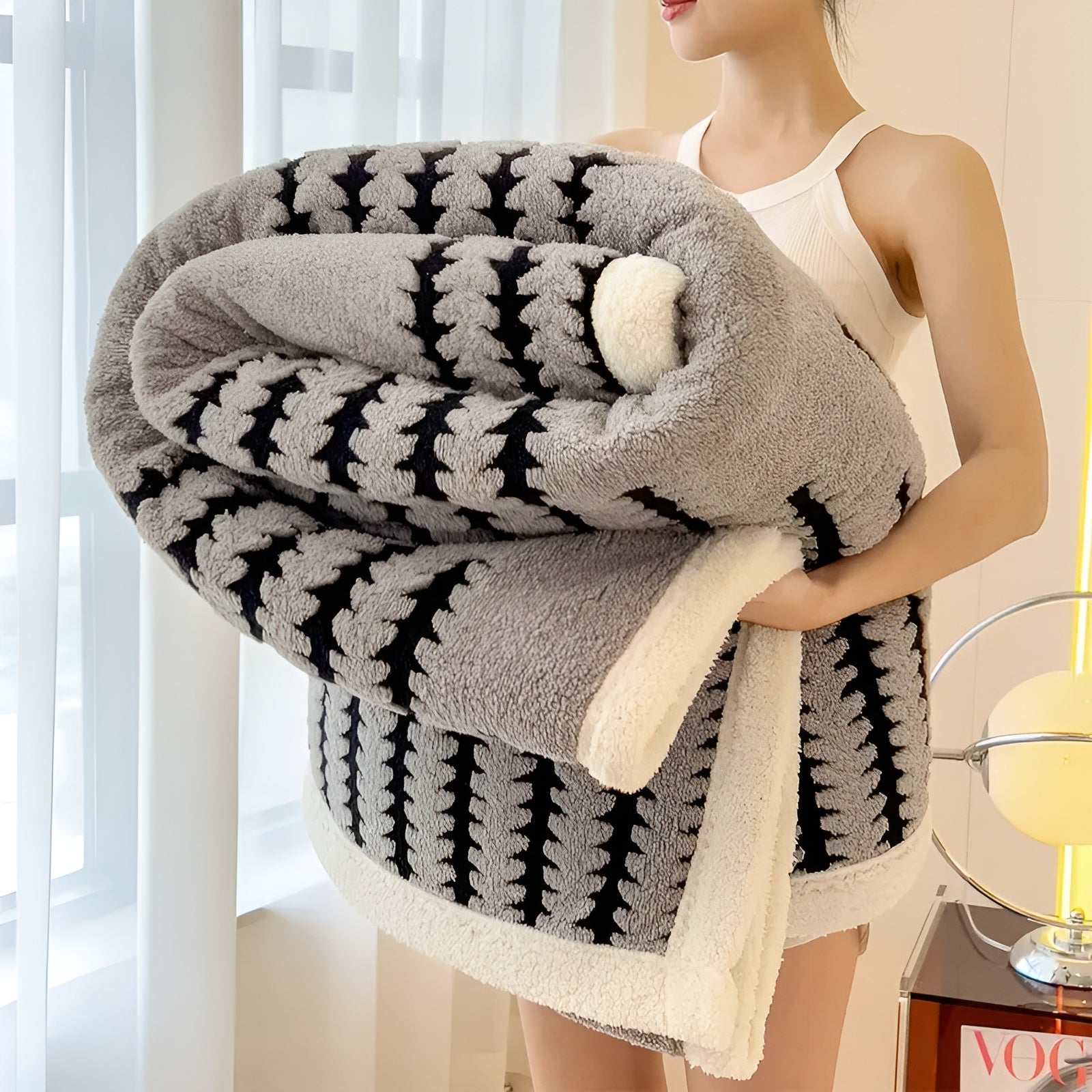 Gestreifte Fleece-Decke – Extra Weich und Warm | Perfekt für Wintertage