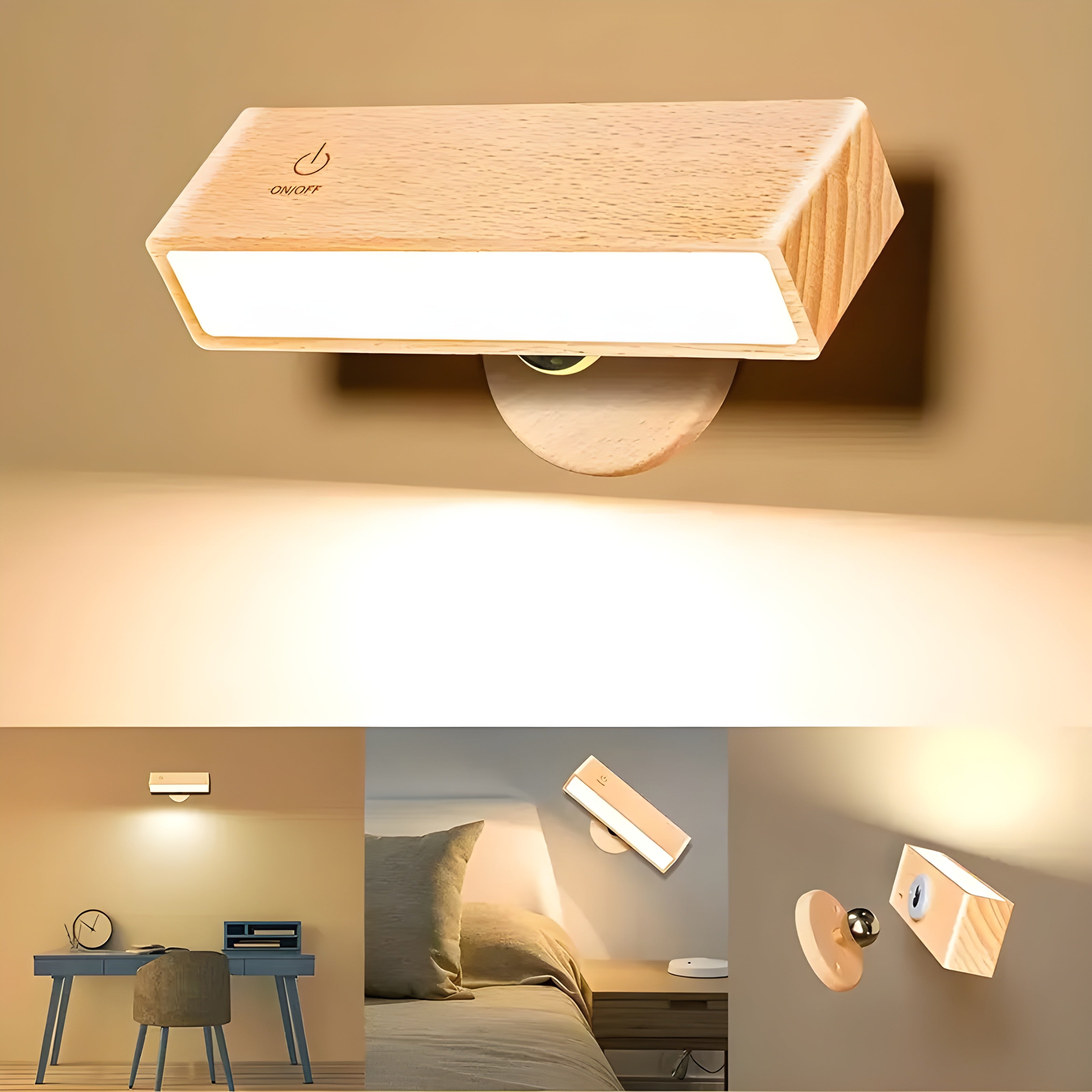 Kleine Verstellbare Wandleuchte – Holz & Magnet | Flexibel und Stilvoll