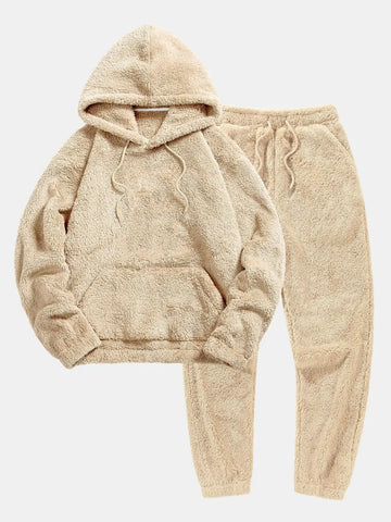 Damen Teddy-Fleece Set – Hoodie und Jogginghose