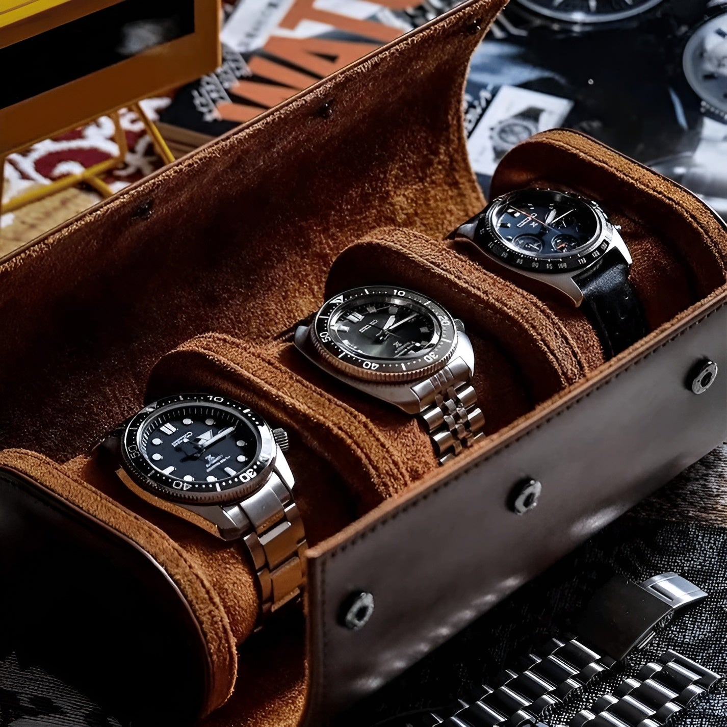 ChronoVault Case – Tragbare Vintage-Leder-Uhrenbox