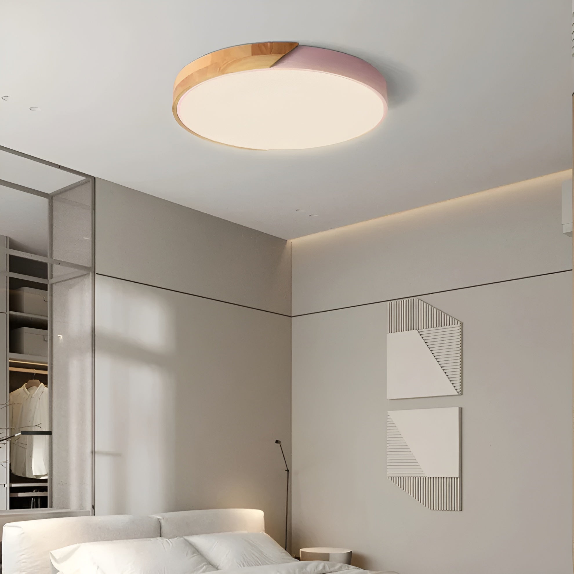 LED-Deckenlampe aus Holz – Skandinavisches Design | Warmes Licht für Wohnräume