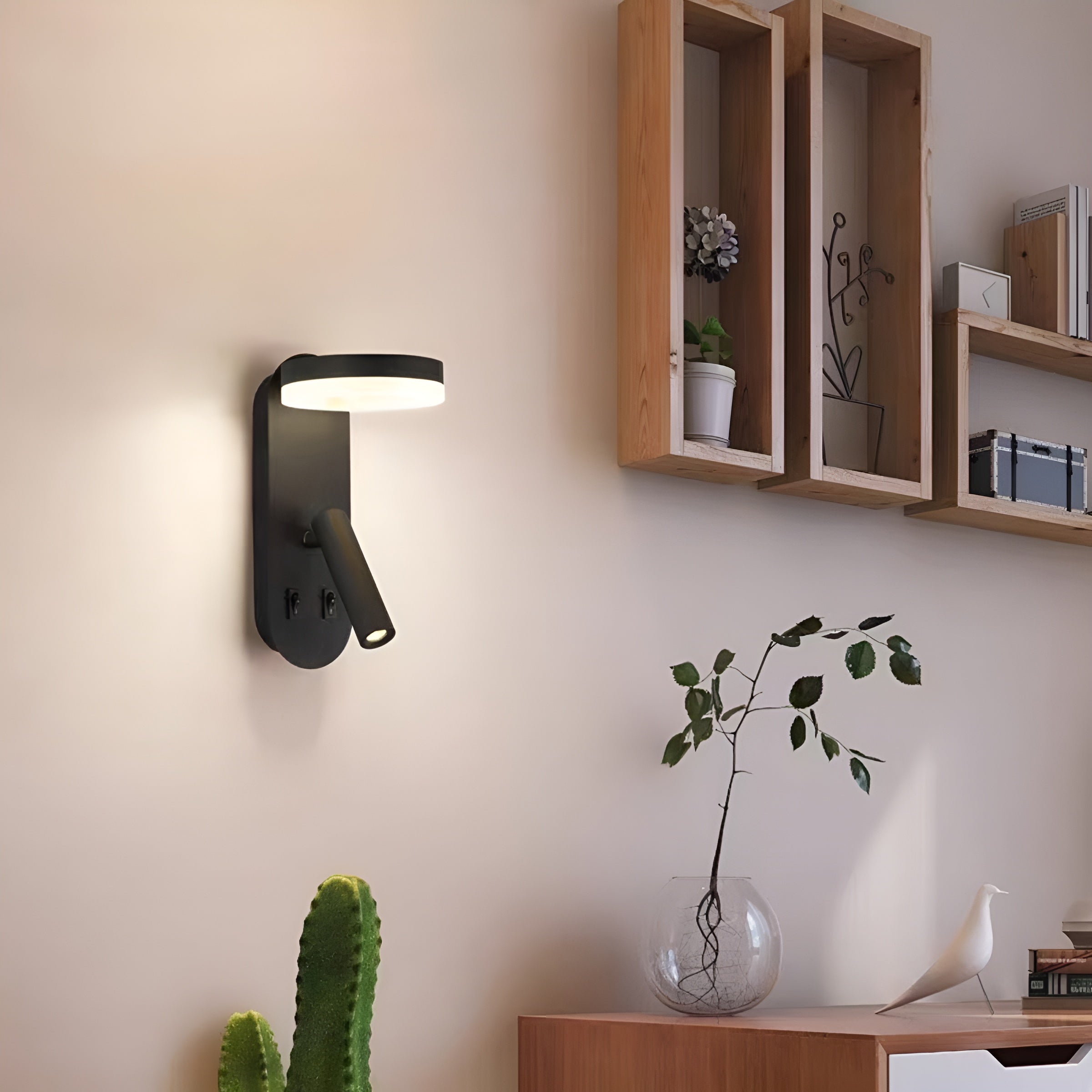 Geometrische Wandleuchte – 2-flammig mit nach unten gerichtetem Schirm | Modern & Dekorativ