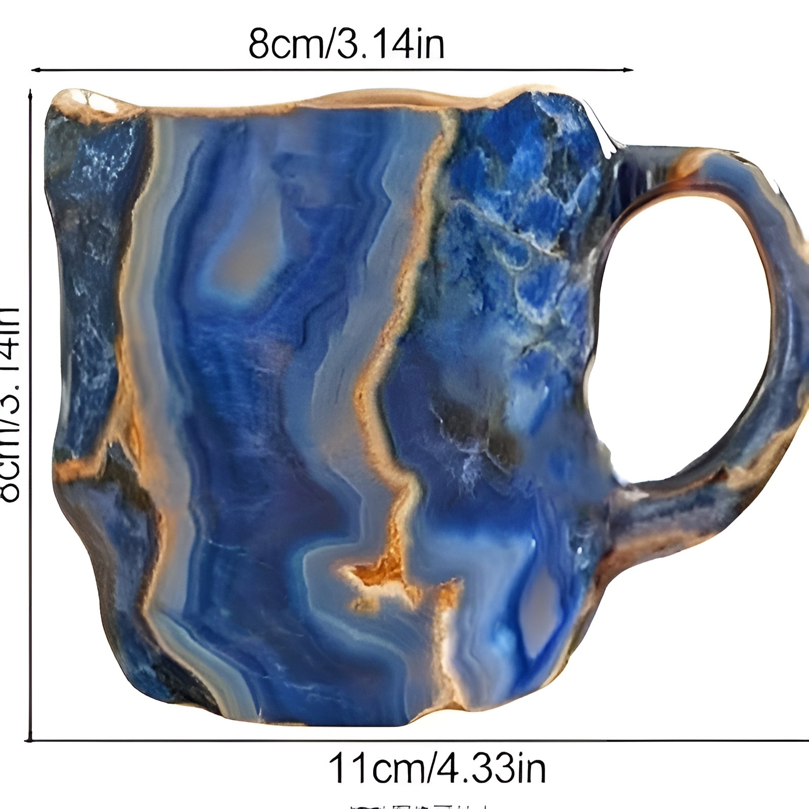 Handgemachte Kaffeetassen – Isolierend & Mikrowellengeeignet | Aus Mineral-Kristall