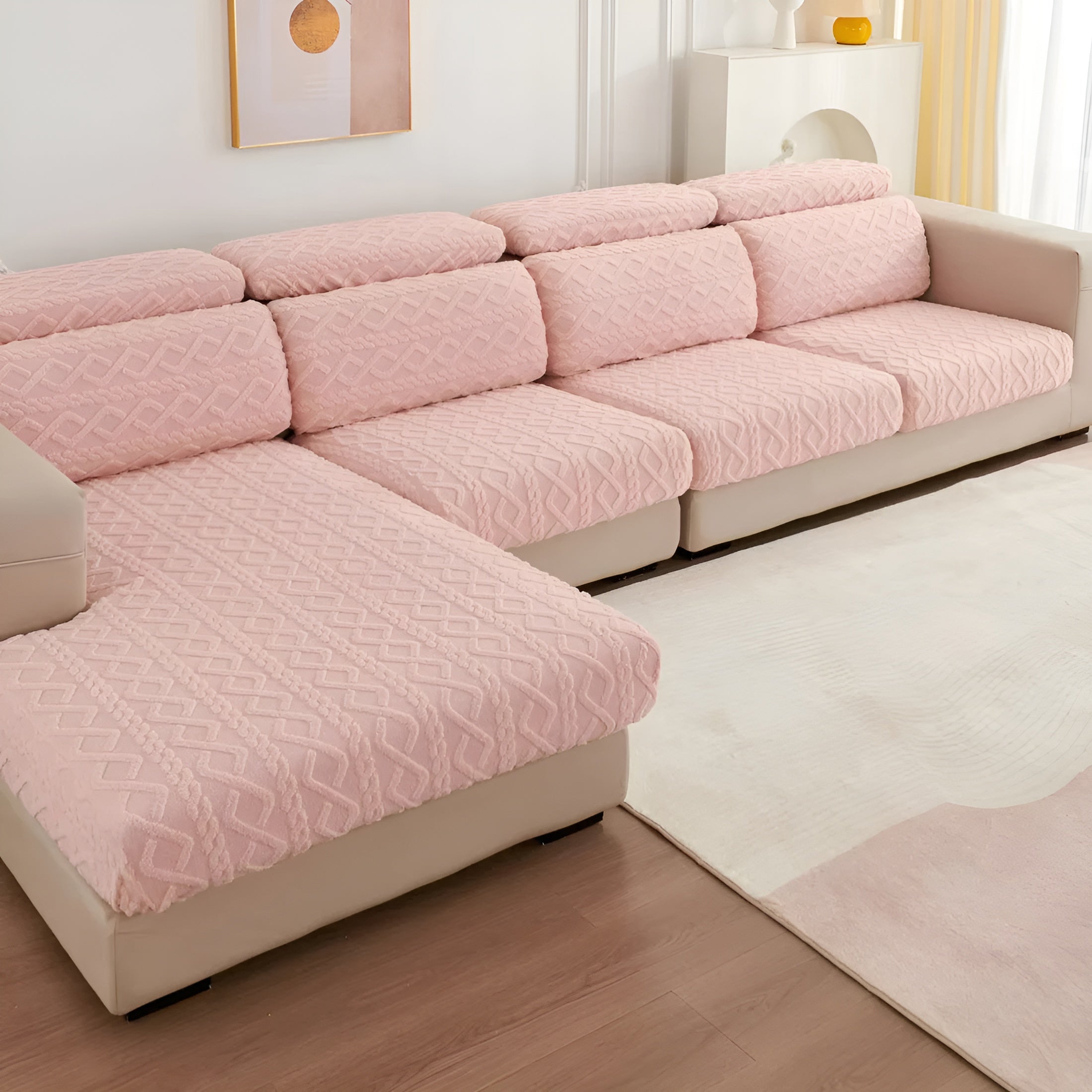 Samt-Sofabezug mit Diamantmuster – Weich & Luxuriös | Perfekte Passform für Jede Couch