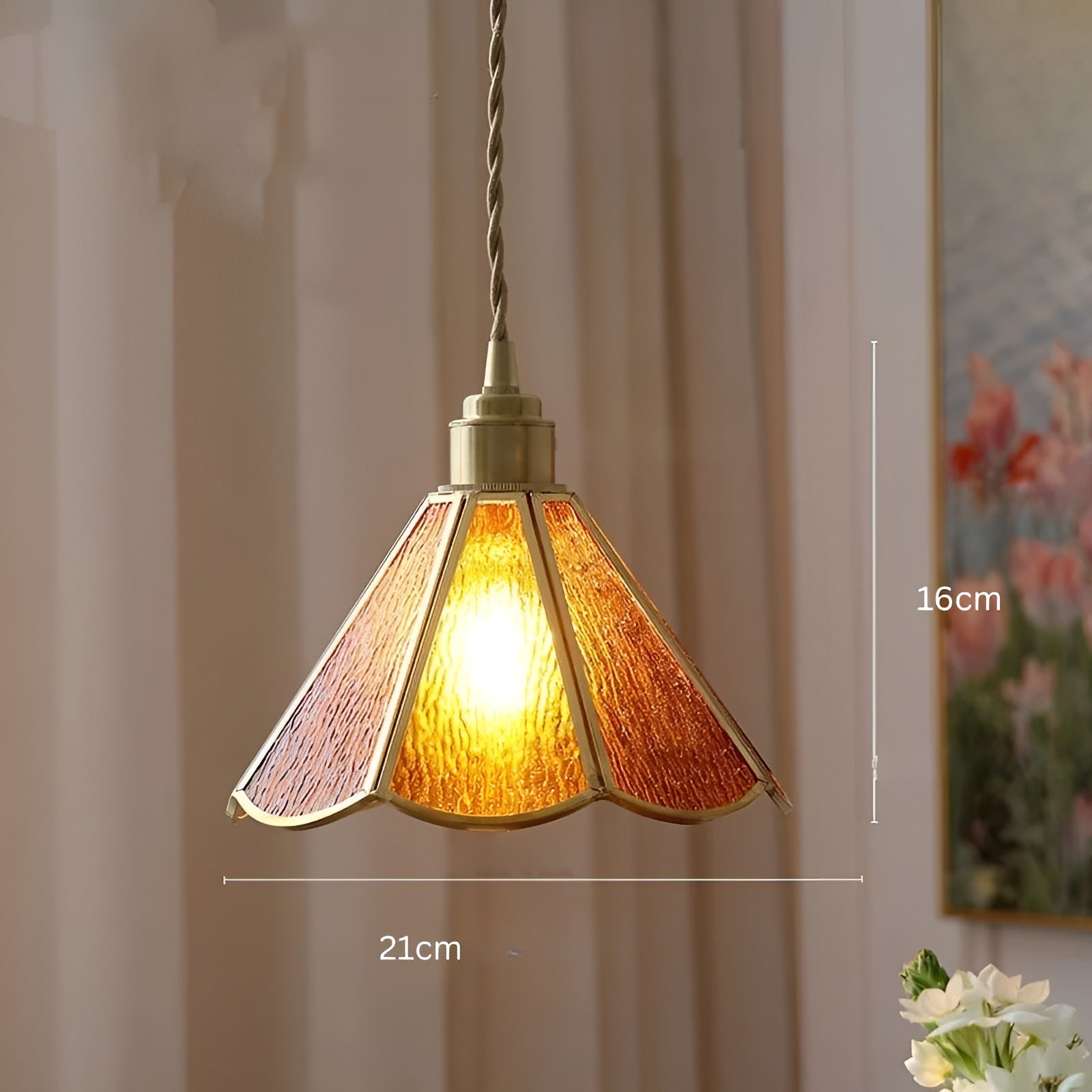 Europäische Vintage-Pendelleuchte – Stilvolle LED-Pendelleuchte aus Holz und Kupfer | Mit Glaskuppel im Design für Wohnzimmer und Esszimmer
