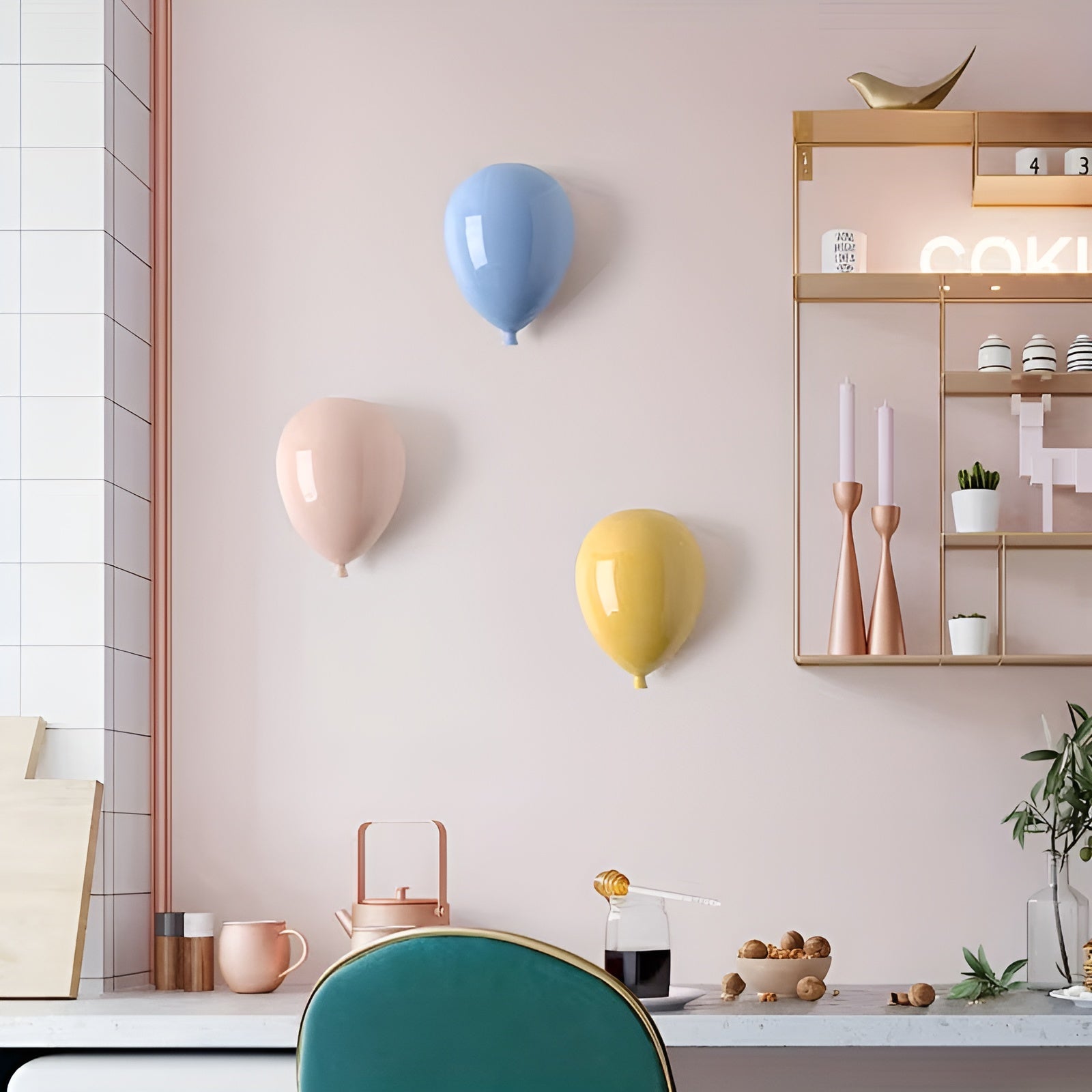 Keramik-Ballon Hängedeko – Modern & Dekorativ | Stilvoller Wohnakzent für Wohn- und Schlafzimmer - Wohnzubehör