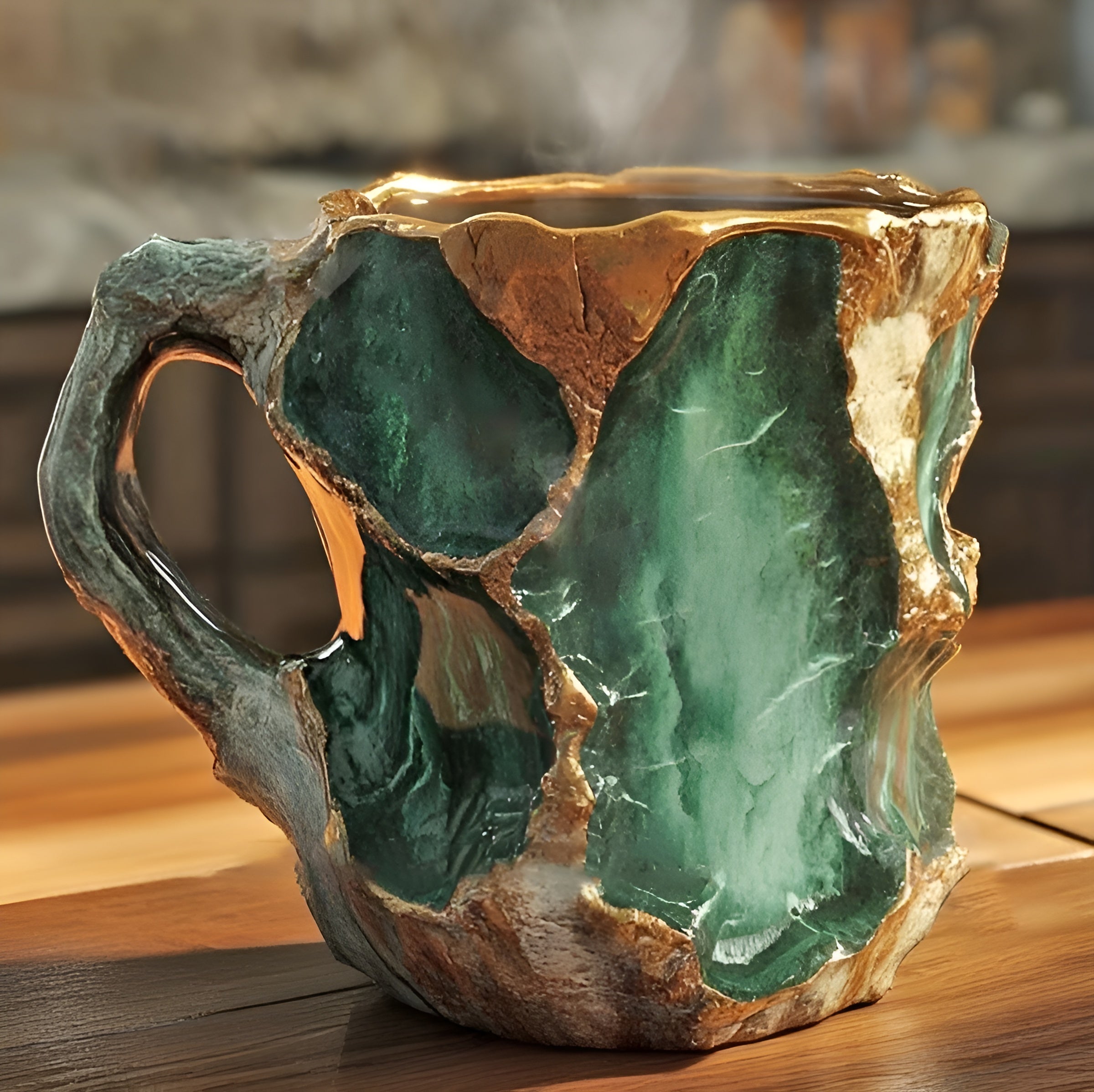 Handgemachte Kaffeetassen – Isolierend & Mikrowellengeeignet | Aus Mineral-Kristall