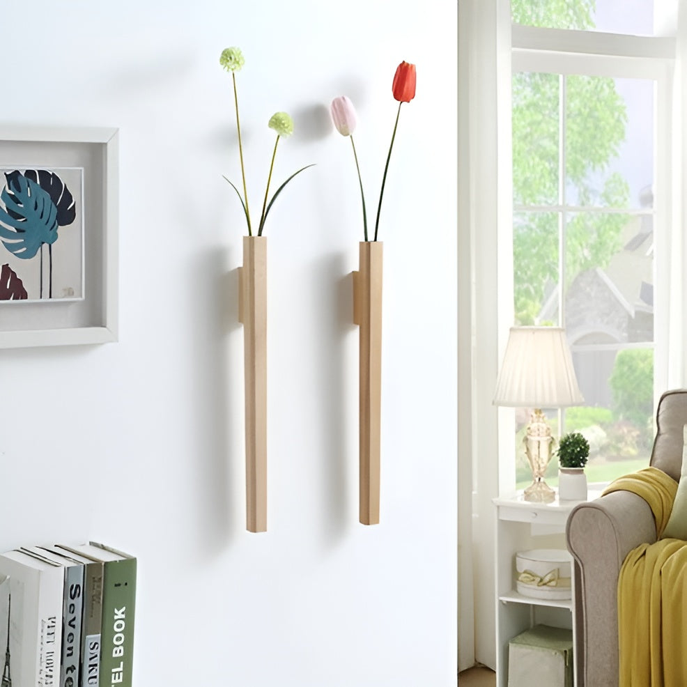 Holz Wandvase – Rustikale und Dekorative Wanddekoration | Ideal für Moderne Wohnräume - Vase