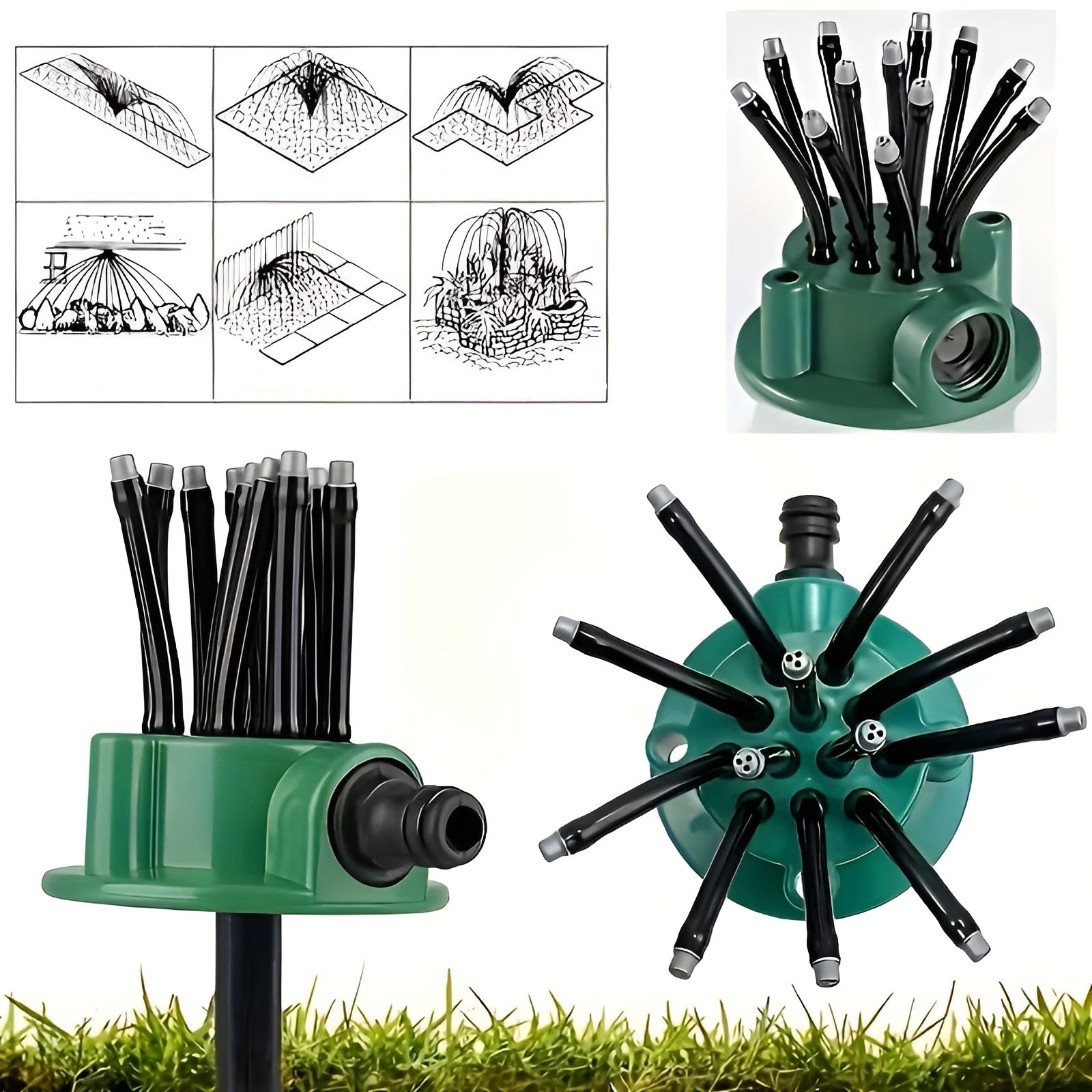 Automatischer Rasensprenger 3er Set – Gleichmäßige 360° Bewässerung | Für Rasen Garten und Blumenbeete - Gartensprinkler