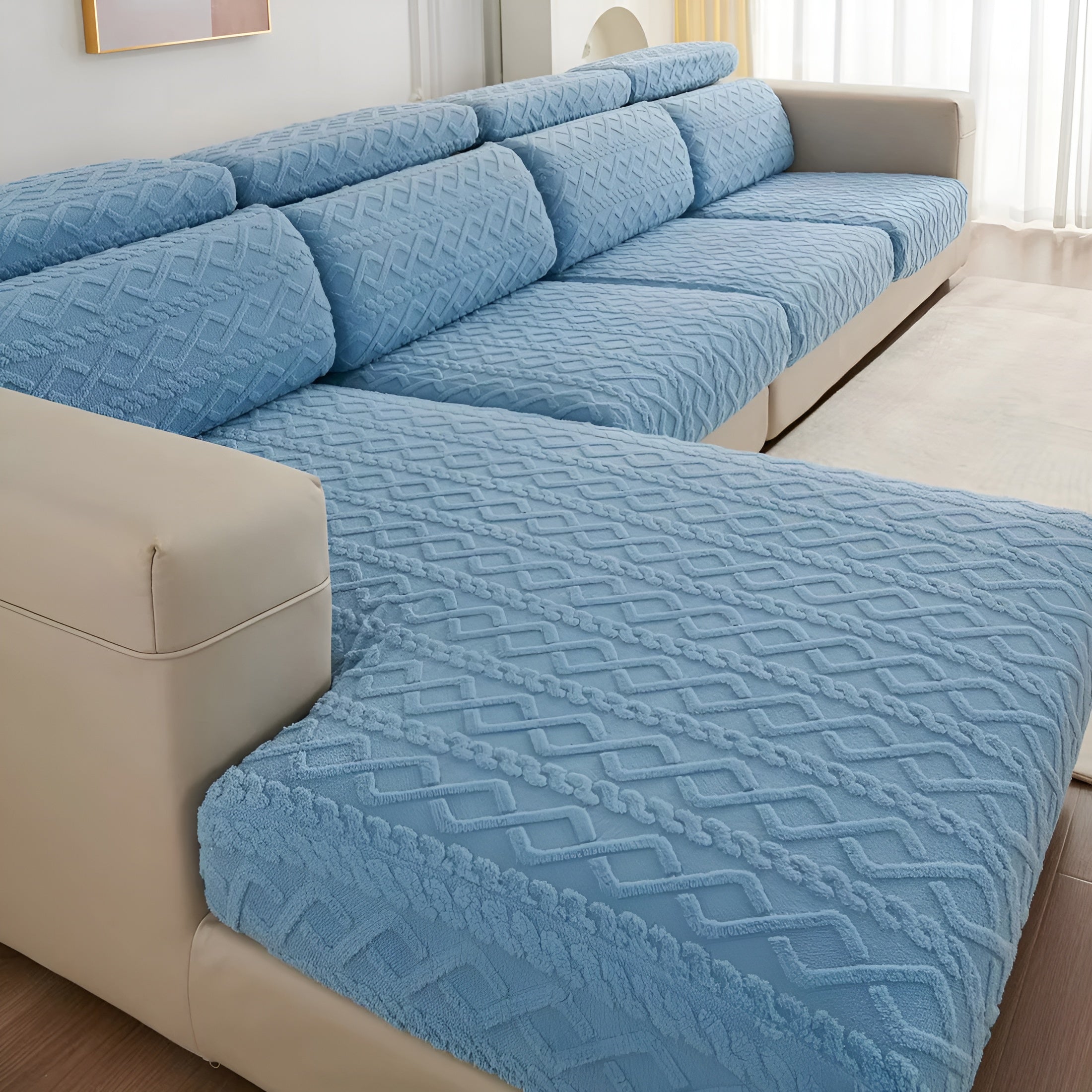 Samt-Sofabezug mit Diamantmuster – Weich & Luxuriös | Perfekte Passform für Jede Couch