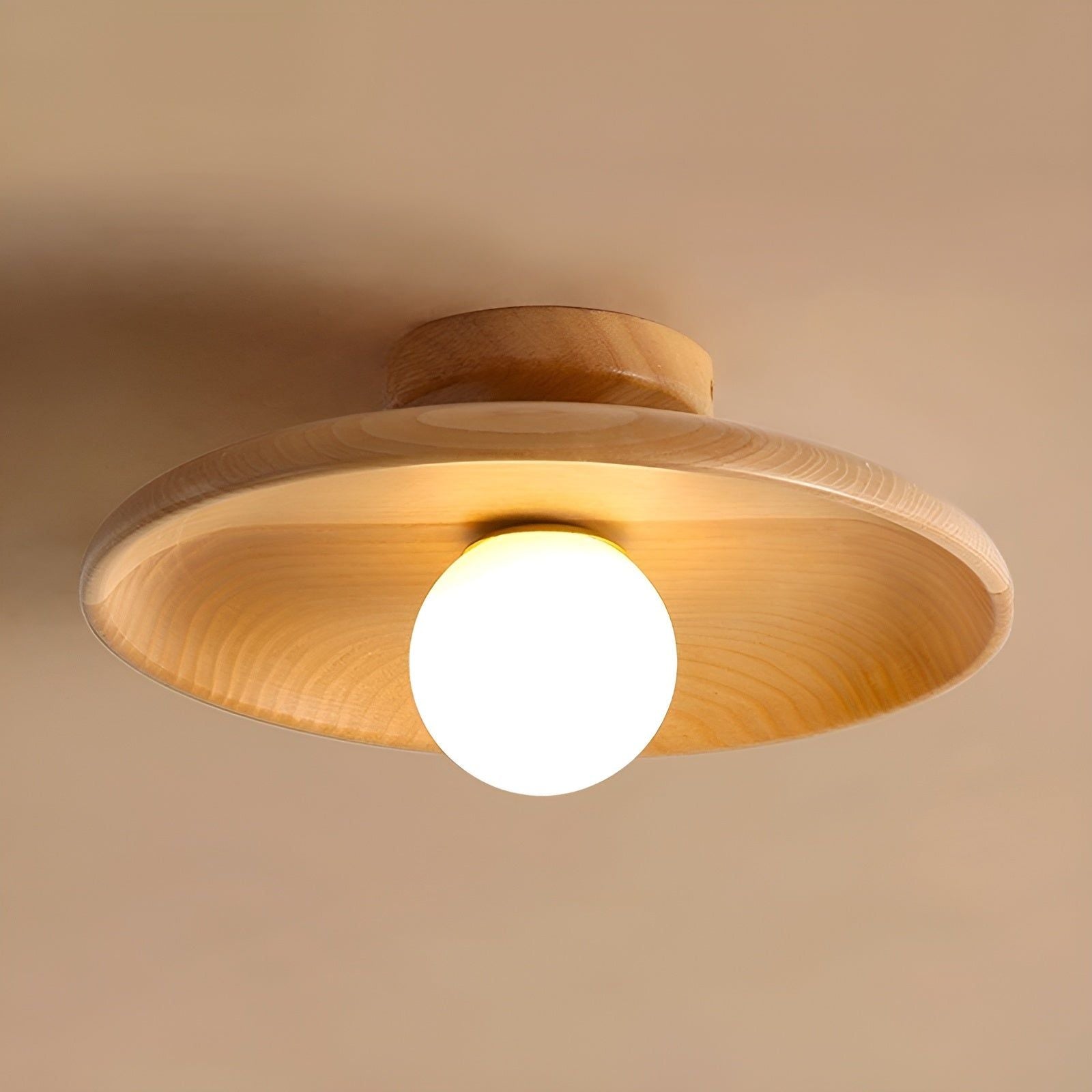 WoodBliss Light - Minimalistische Holzscheiben Wabi Sabi Deckenleuchte Elegare