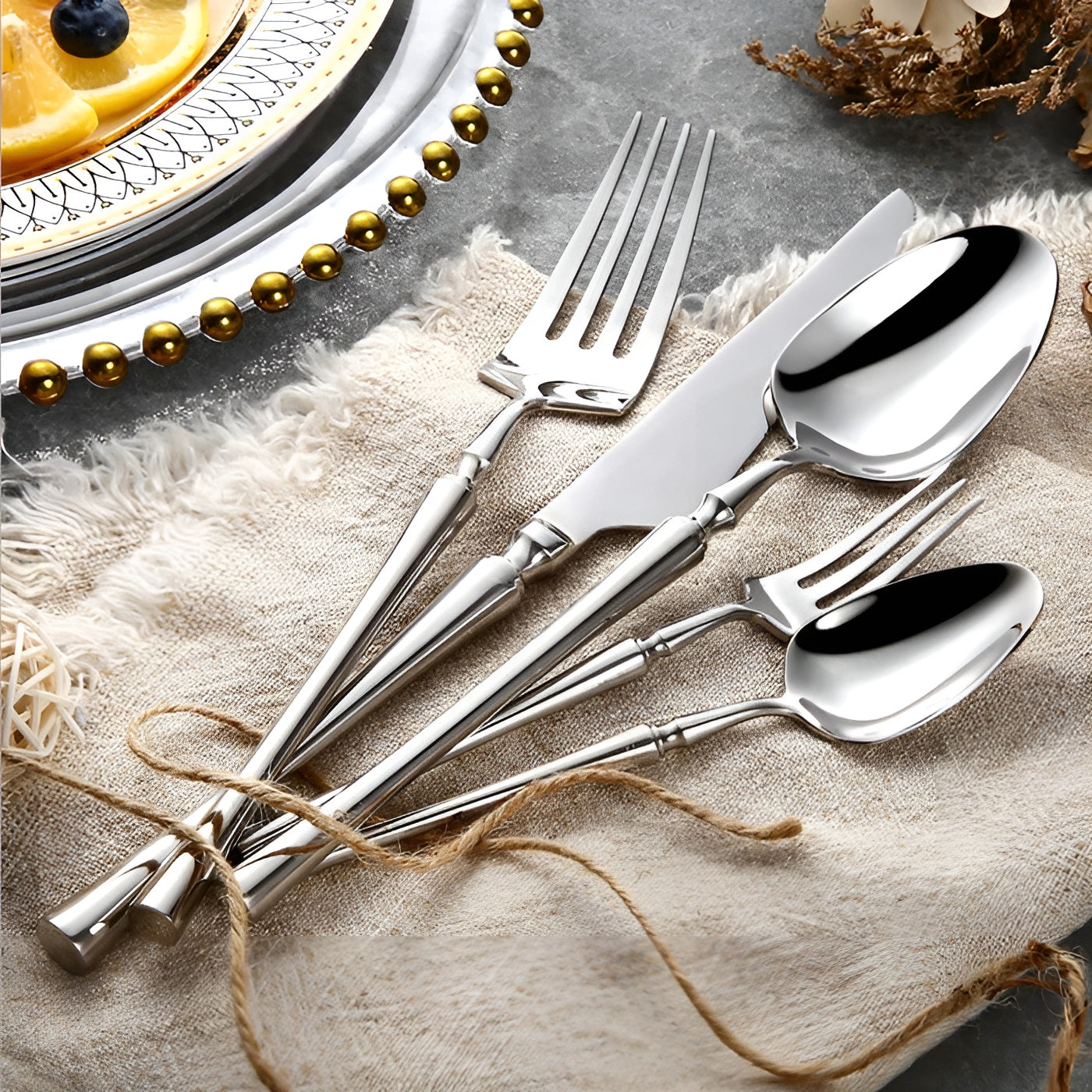 24-teiliges Besteckset aus Edelstahl – Modern und Hochwertig | Perfekt für Elegante Tischkultur - Besteck-Set