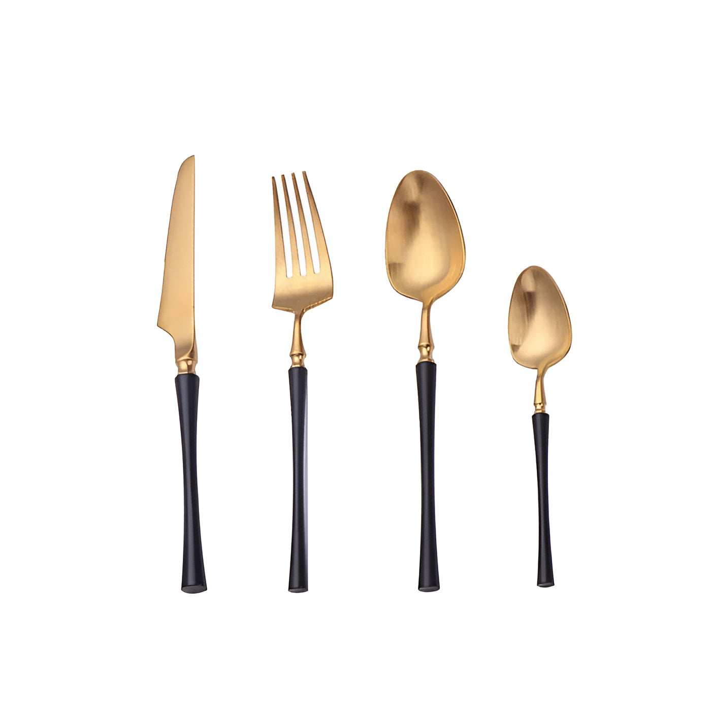 24-teiliges Besteckset aus Edelstahl – Modern und Hochwertig | Perfekt für Elegante Tischkultur - Mattes Gold