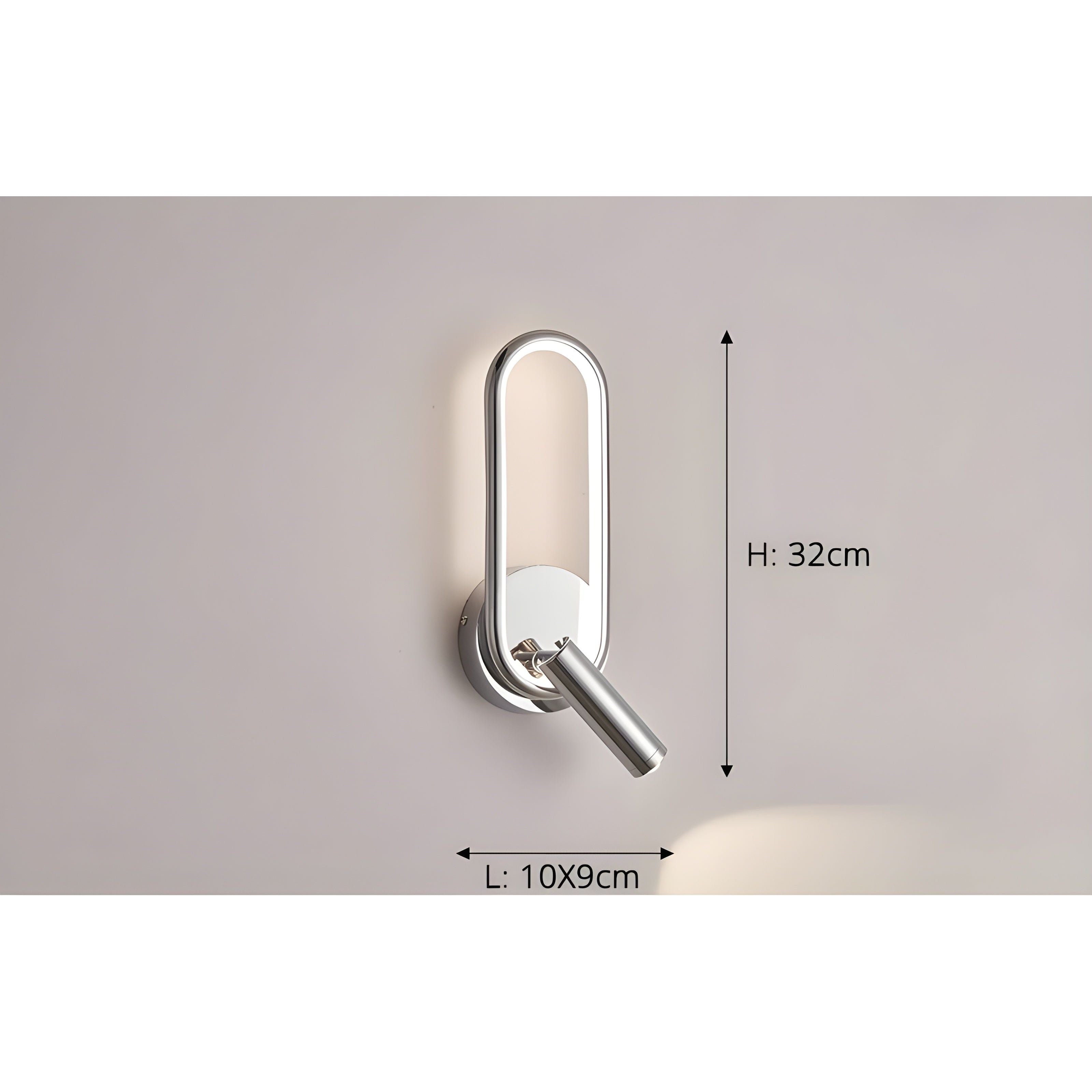 SpotGlow Lampe - Minimalistische Metall Design Wandleuchte