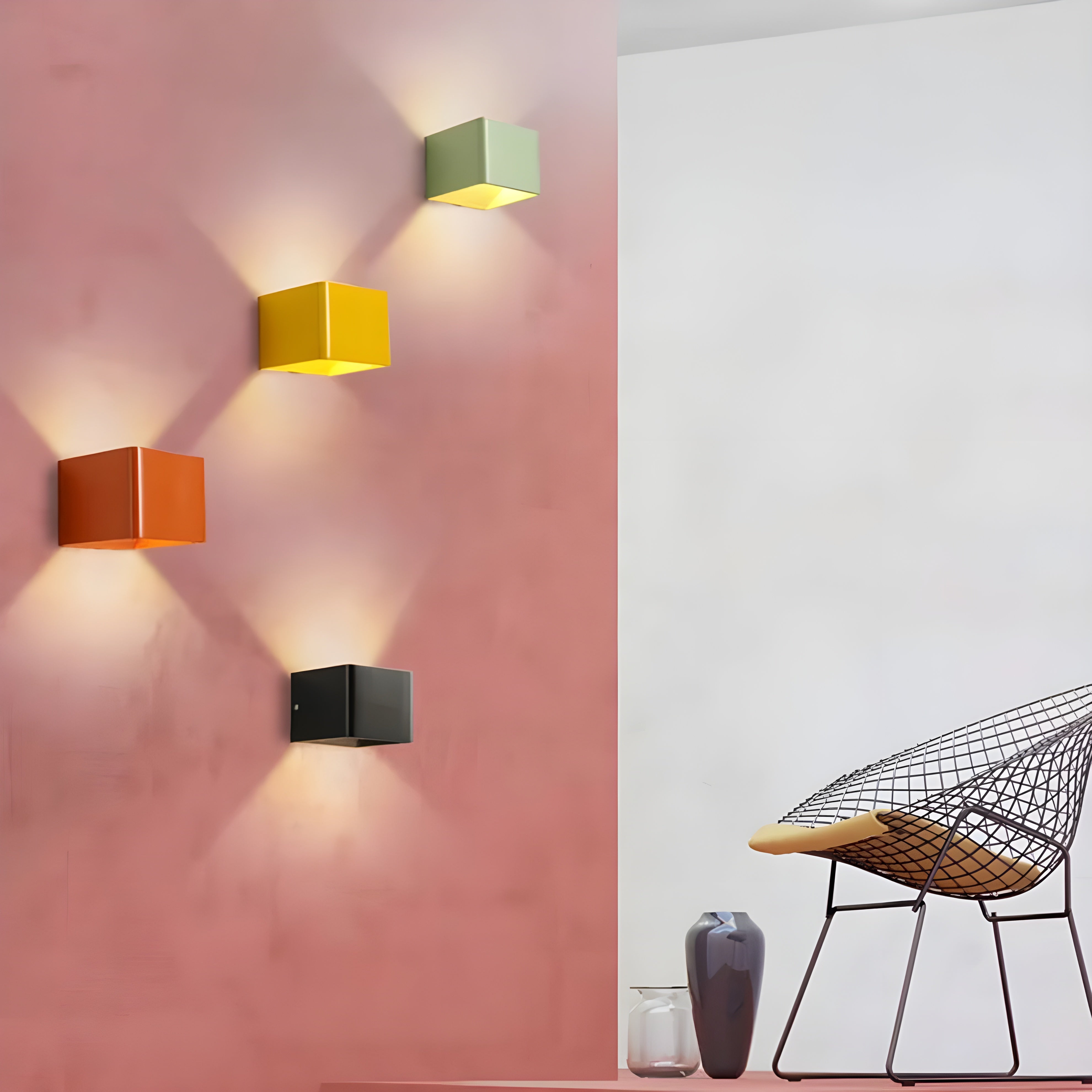 GlowBurst Light - Moderne Quadratische LED-Wandleuchte