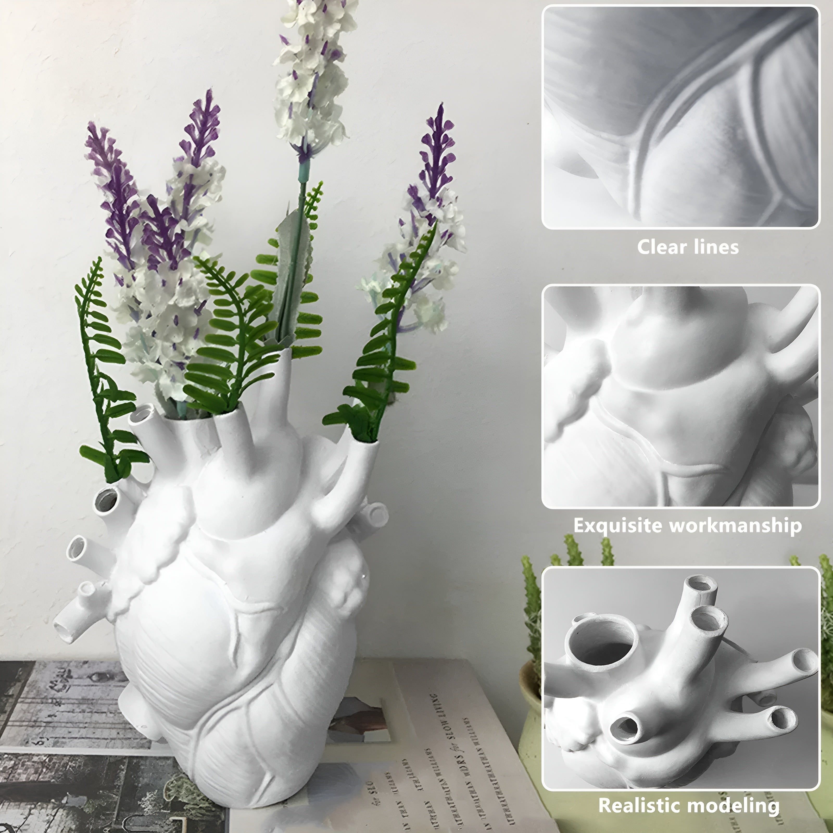 BloomHeart Vase - Elegante Griechisch Inspirierte Herzförmige Trockenblumenvase - Elegare