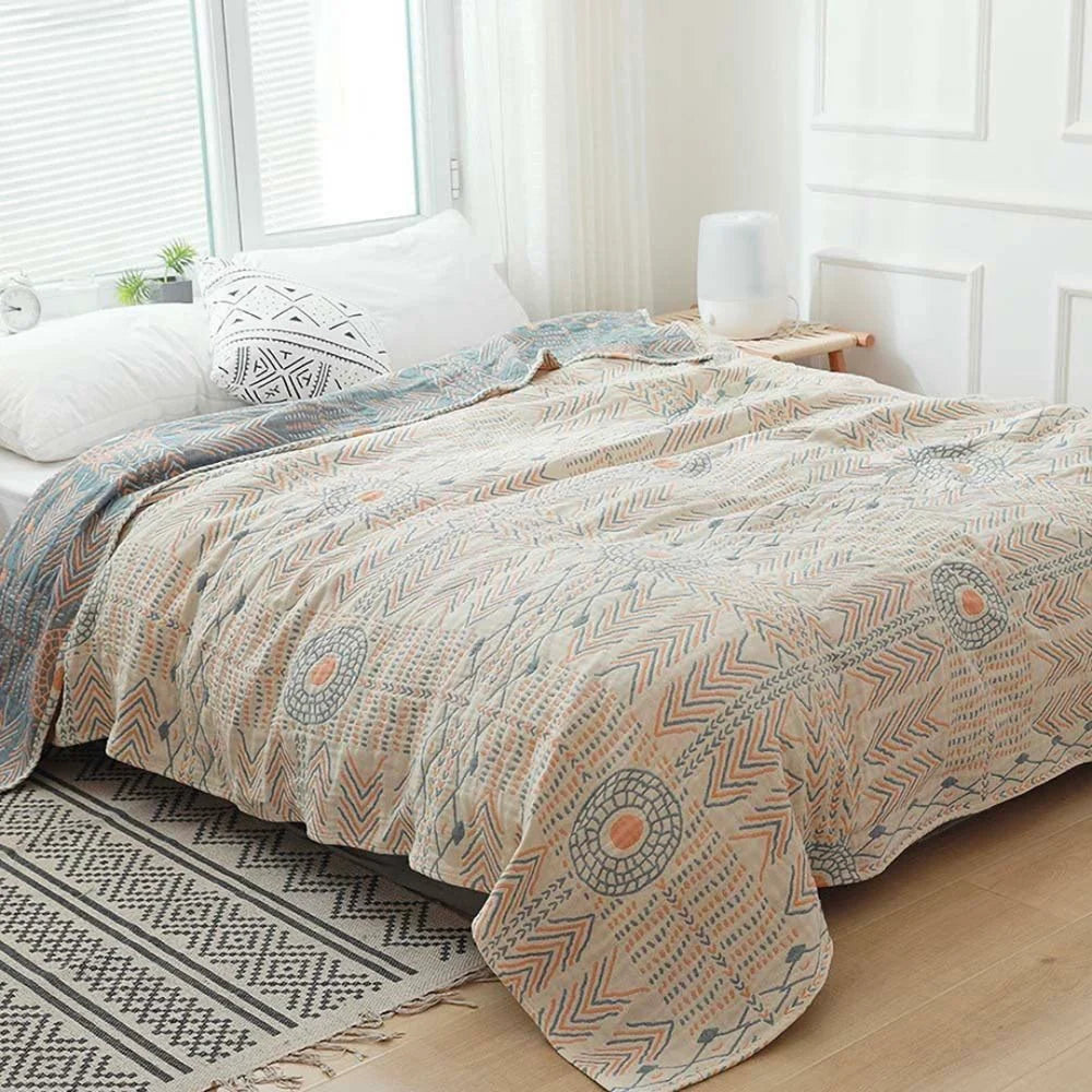 Wendedecke mit Boho-Mandala – Weich und Dekorativ | Perfekt für Sofa und Bett
