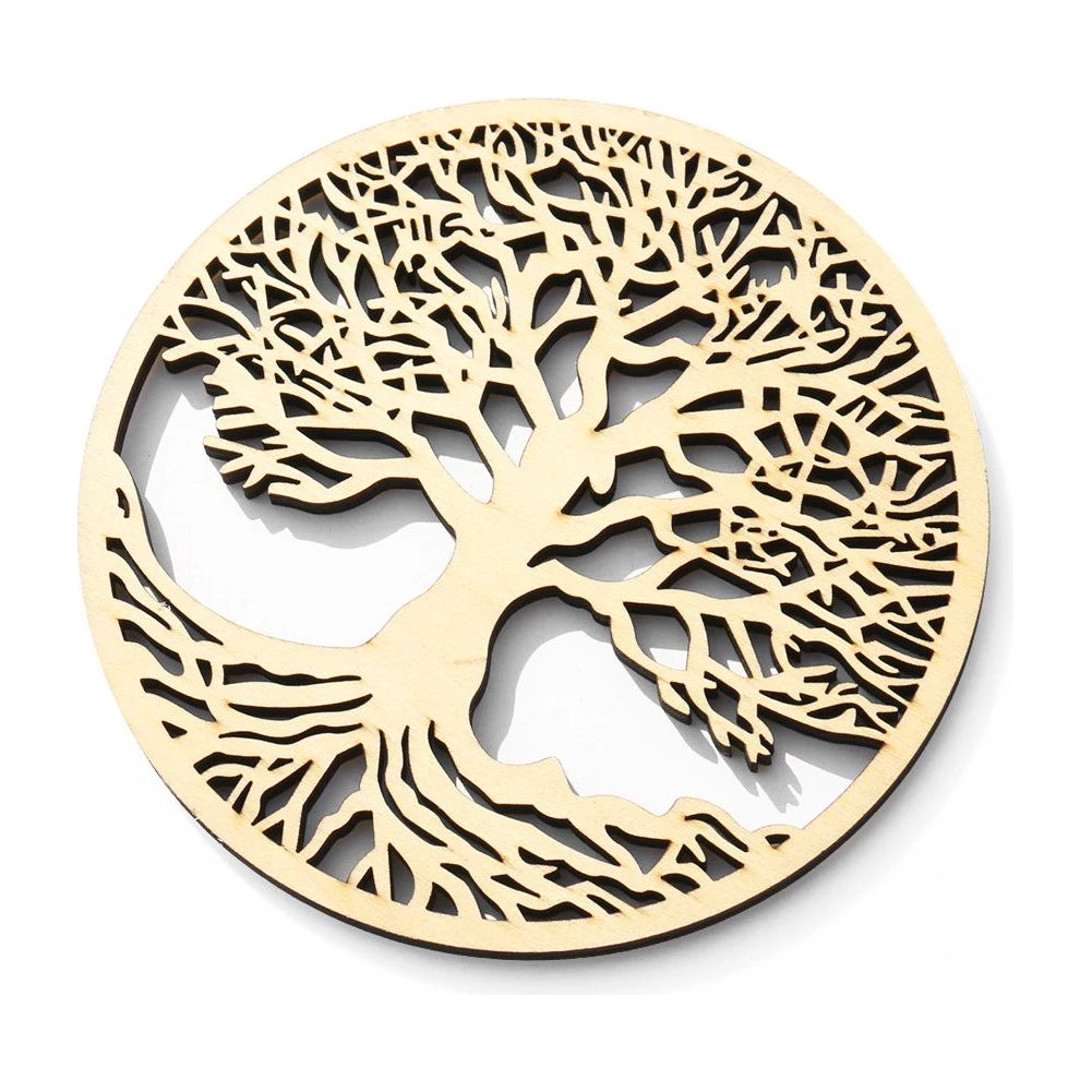 Tree of Life Wood Art - Hängende Hölzerne Yggdrasil Wanddeko - Elegare