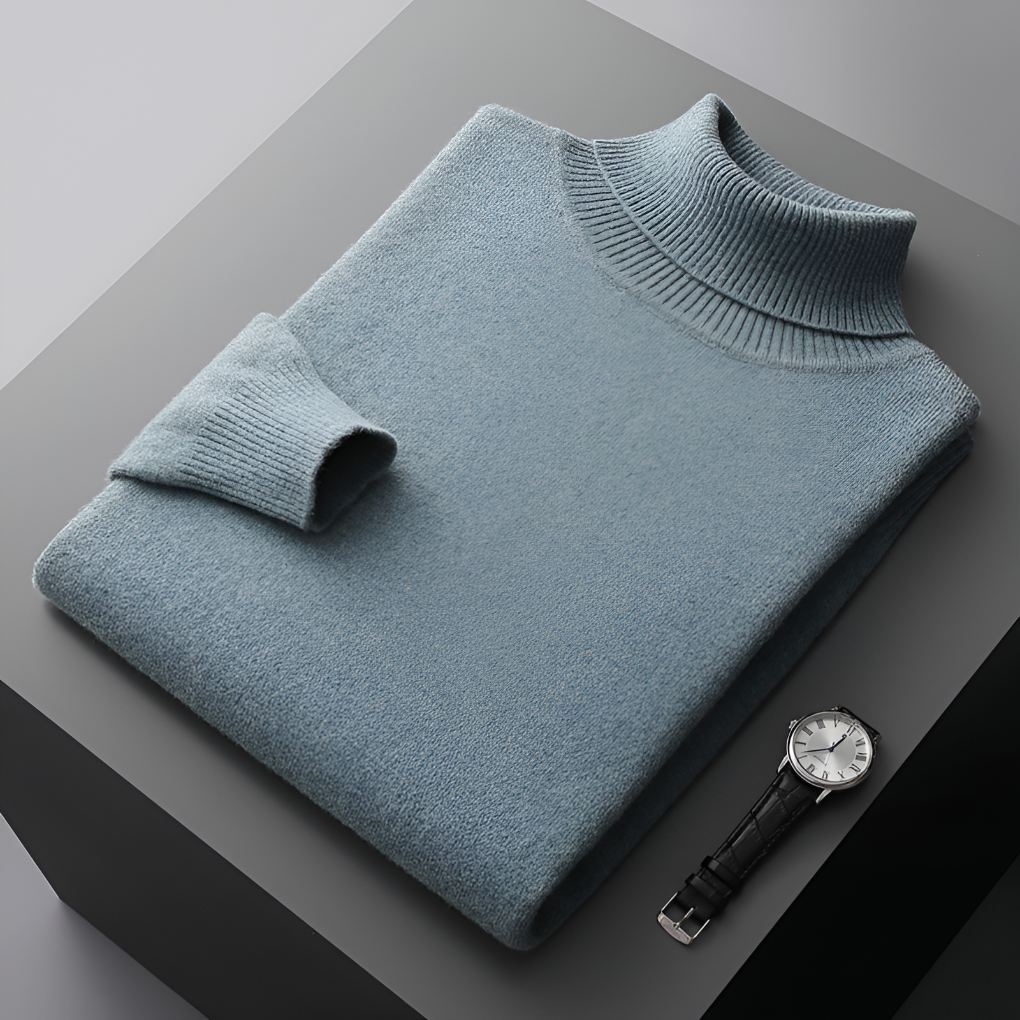 Kaschmir-Rollkragenpullover Herren Detailansicht Rollkragen