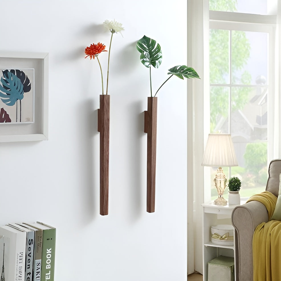 Holz Wandvase – Rustikale und Dekorative Wanddekoration | Ideal für Moderne Wohnräume - Vase