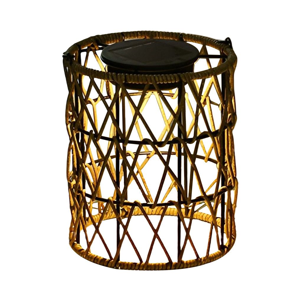 SolarGlow Laterne - Outdoor Rattan Solar Lampe Garten Dekor Elegare