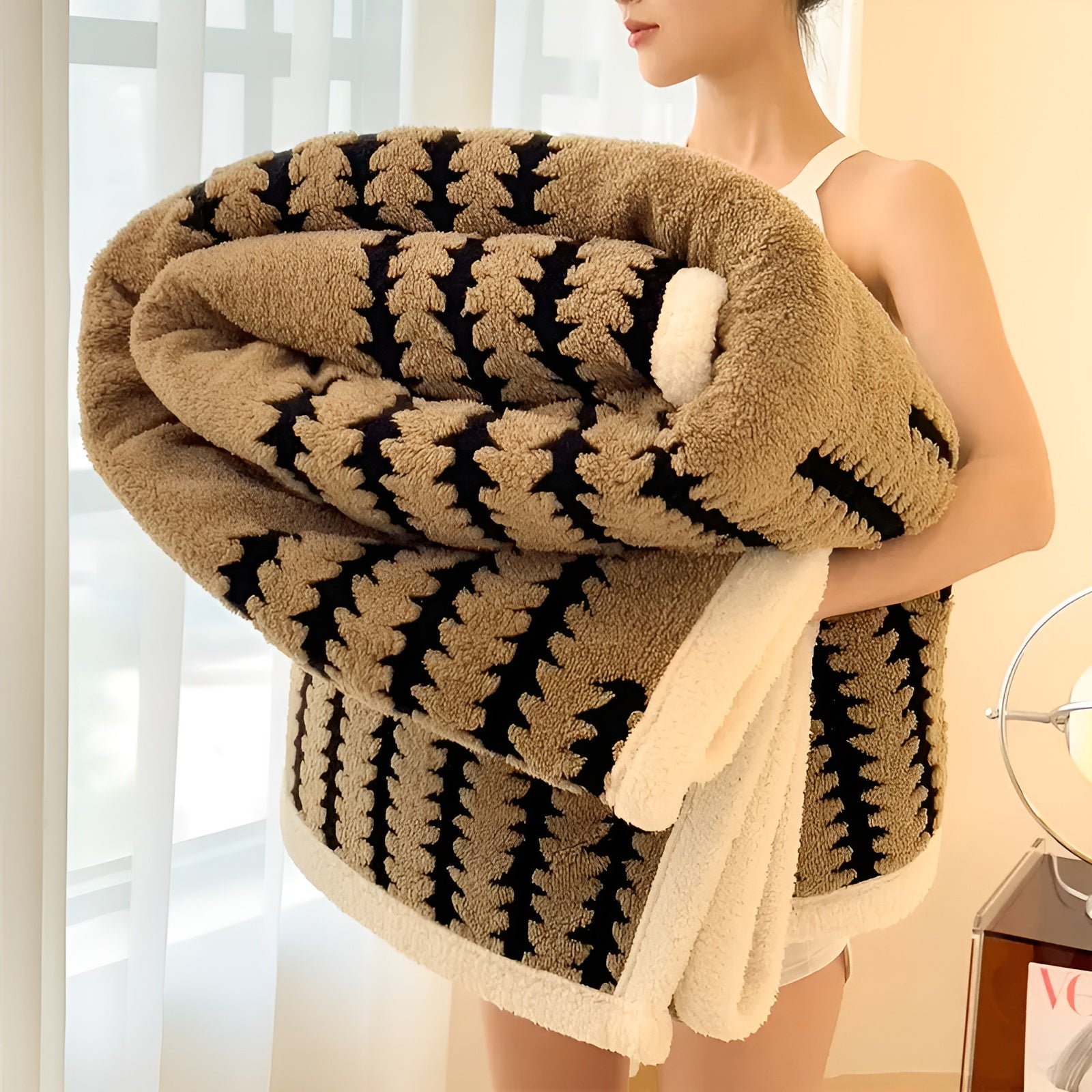 Gestreifte Fleece-Decke – Extra Weich und Warm | Perfekt für Wintertage