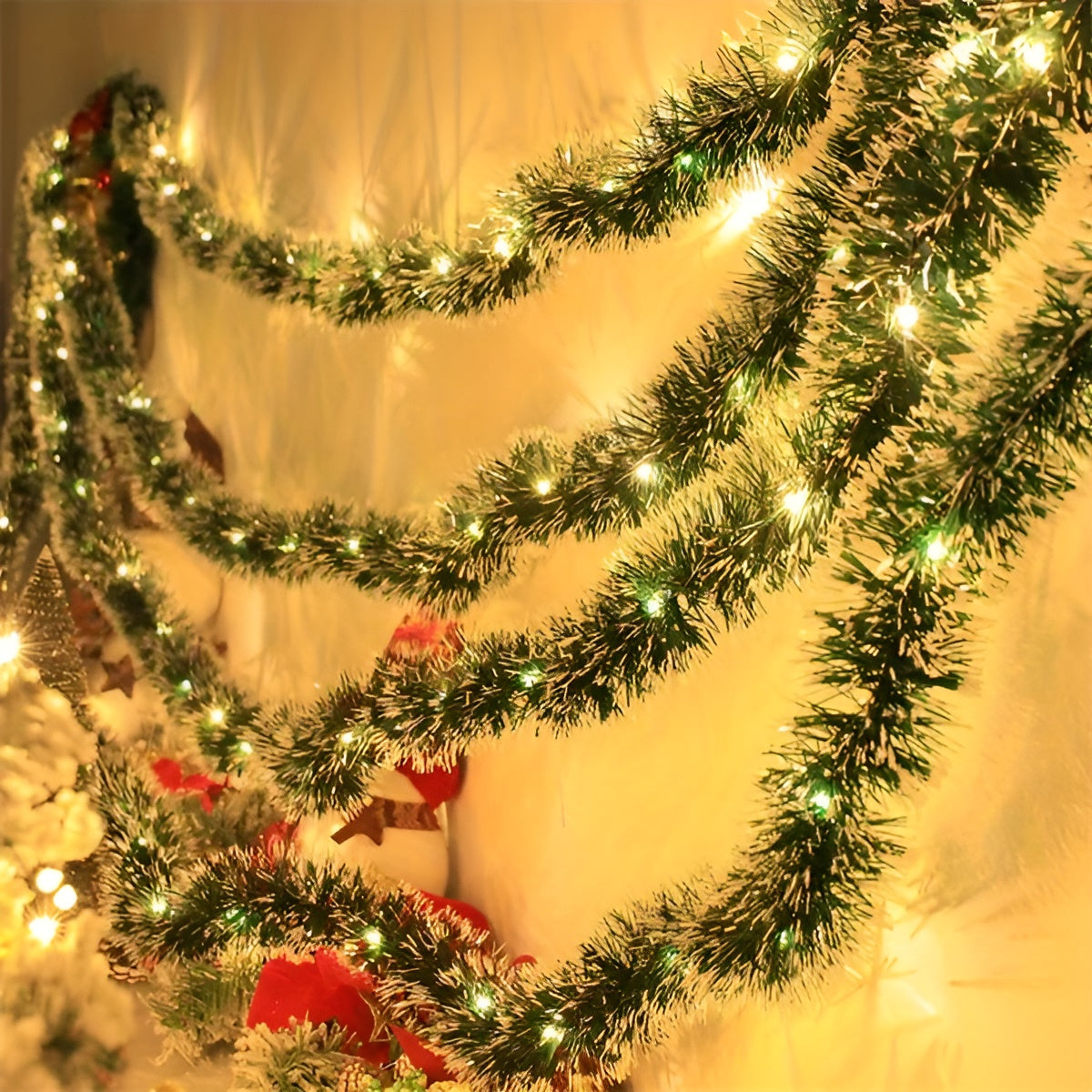 2er Set LED-Lichtergirlanden – Warmes Licht & Batteriebetrieb | Stimmungsvolle Weihnachtsbeleuchtung - Saisonale