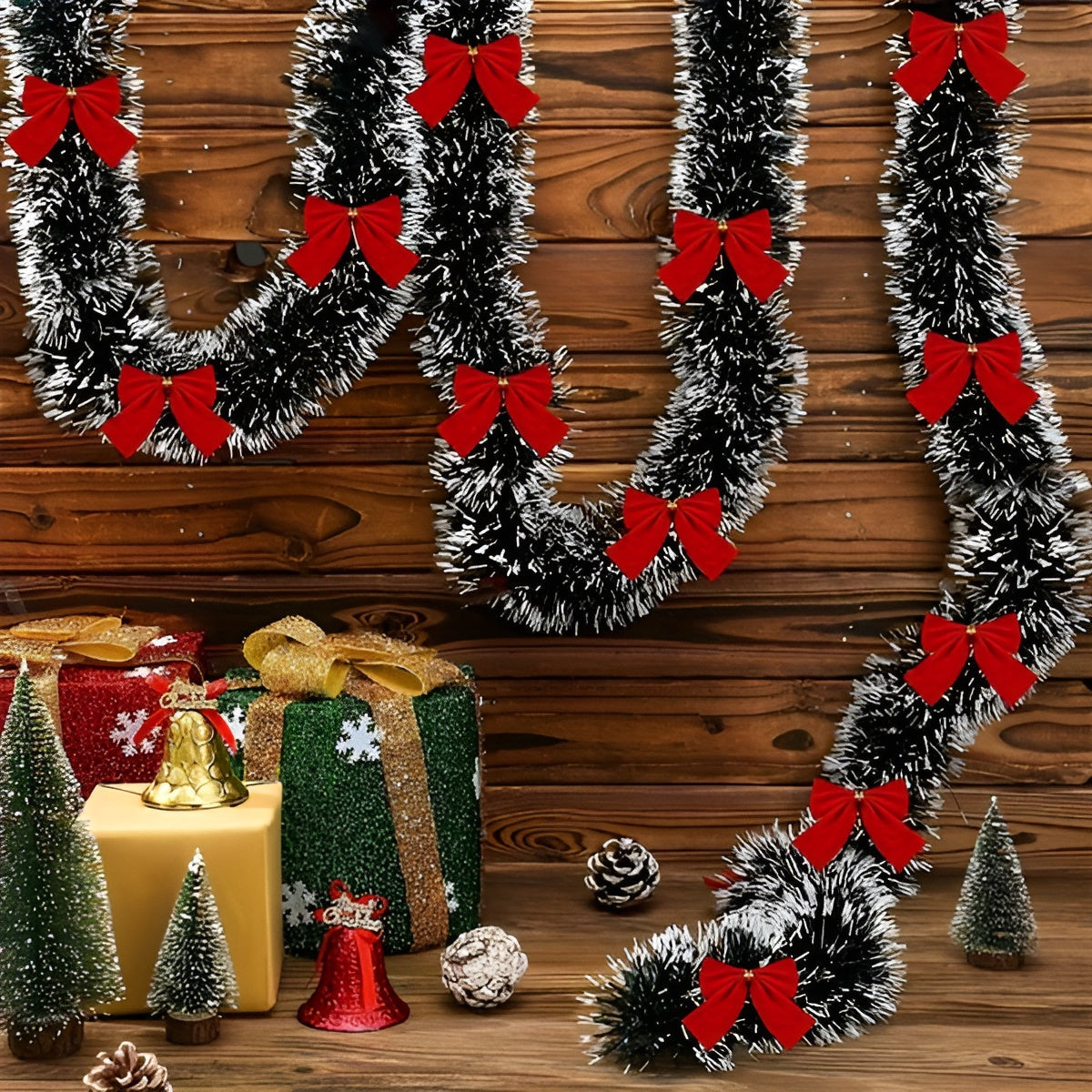 2er Set LED-Lichtergirlanden – Warmes Licht & Batteriebetrieb | Stimmungsvolle Weihnachtsbeleuchtung - Saisonale