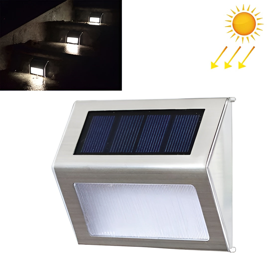 2er-set Solar Led-Treppenleuchten – Wetterfeste Außenbeleuchtung Aus Edelstahl Für Garten Und Hof - Lampe
