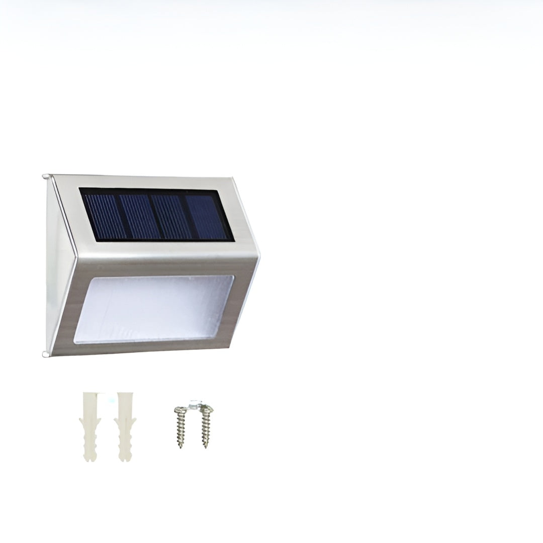2er-set Solar Led-Treppenleuchten – Wetterfeste Außenbeleuchtung Aus Edelstahl Für Garten Und Hof - Lampe