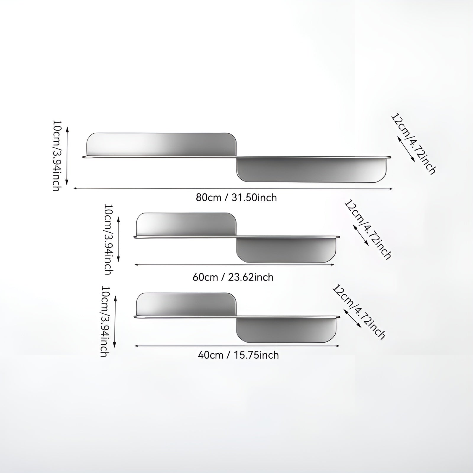 Schwebendes Wandregal im Minimalistischen Design – Stabil & Modern | Edelstahl Wandregal für Wohnzimmer