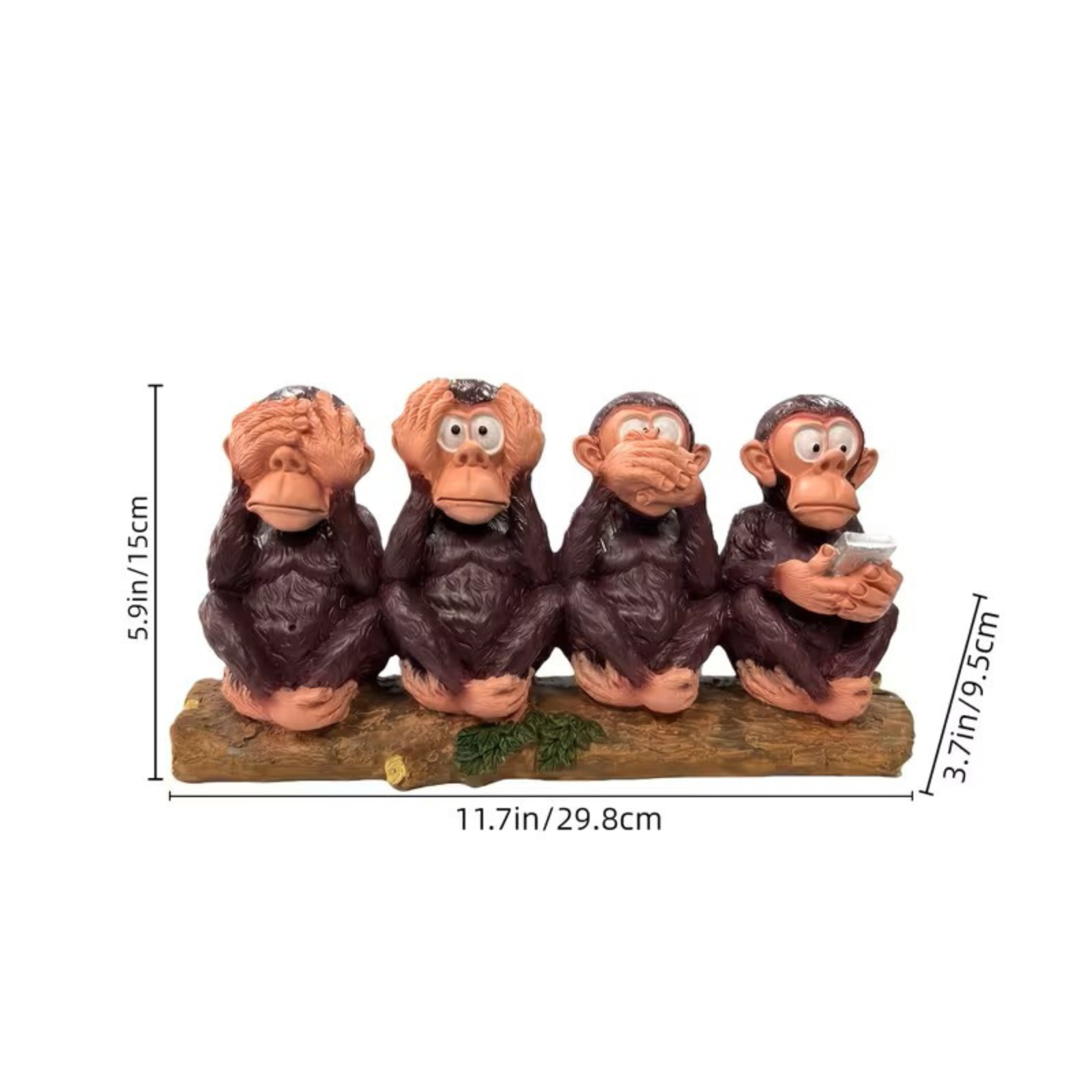 3 Affen Dekofigur – Symbol für Weisheit und Gelassenheit Für Innen- und Außenbereich - Dekorative Figur