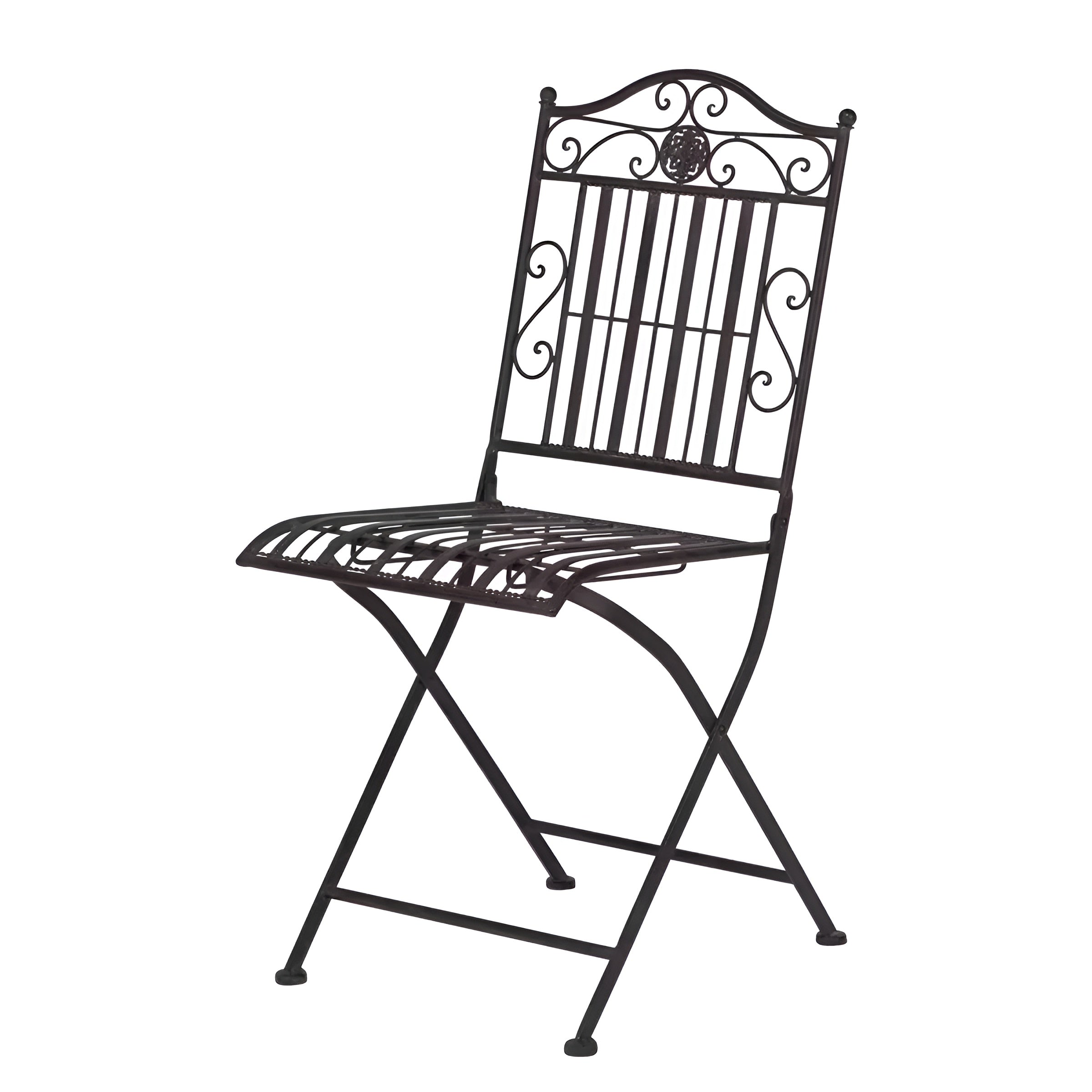 3-teiliges Terrace Hill Gartenmöbel Set – Klappbares Bistro-Set aus Eisen in Vintage Dunkelbraun - Dunkelbraun