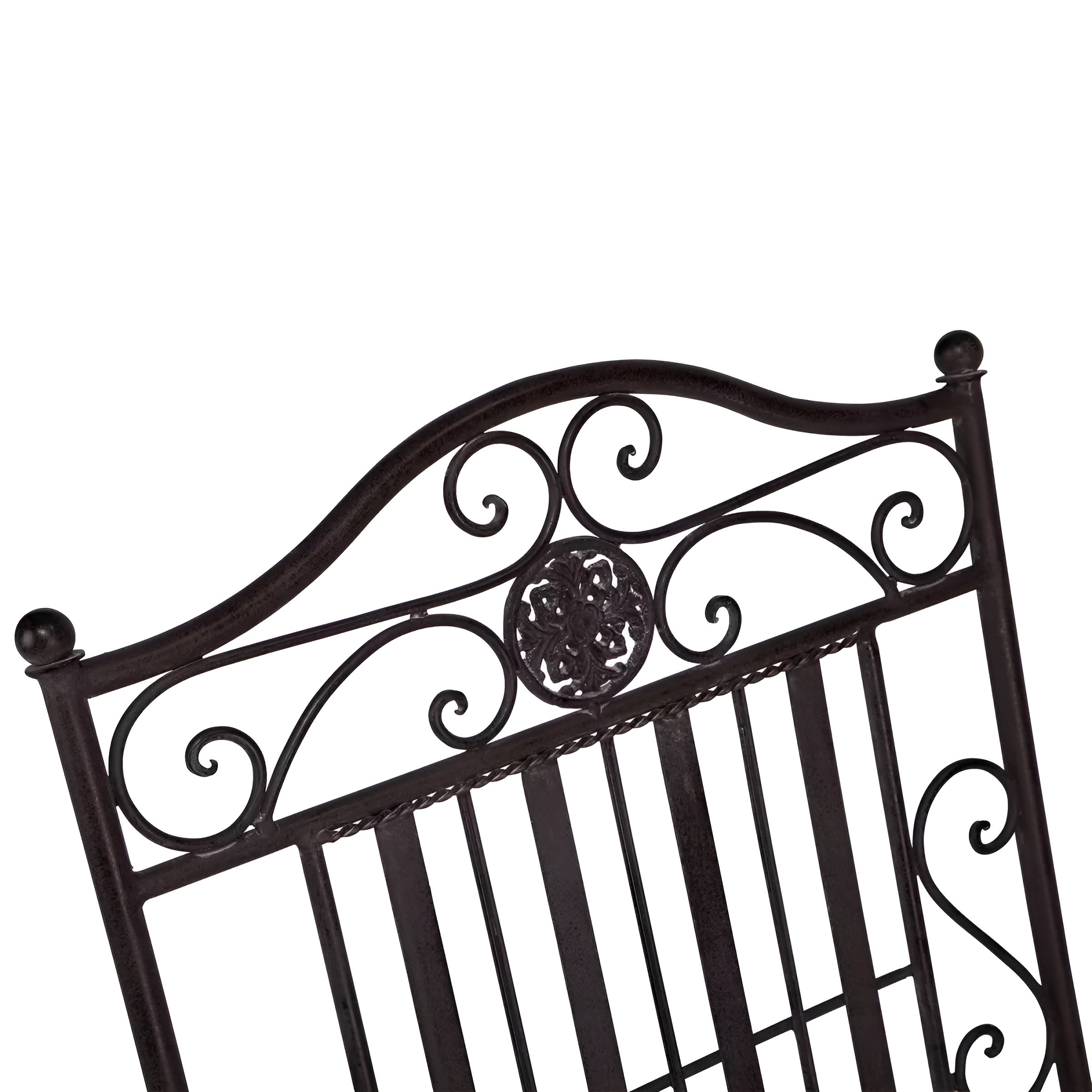 3-teiliges Terrace Hill Gartenmöbel Set – Klappbares Bistro-Set aus Eisen in Vintage Dunkelbraun - Dunkelbraun