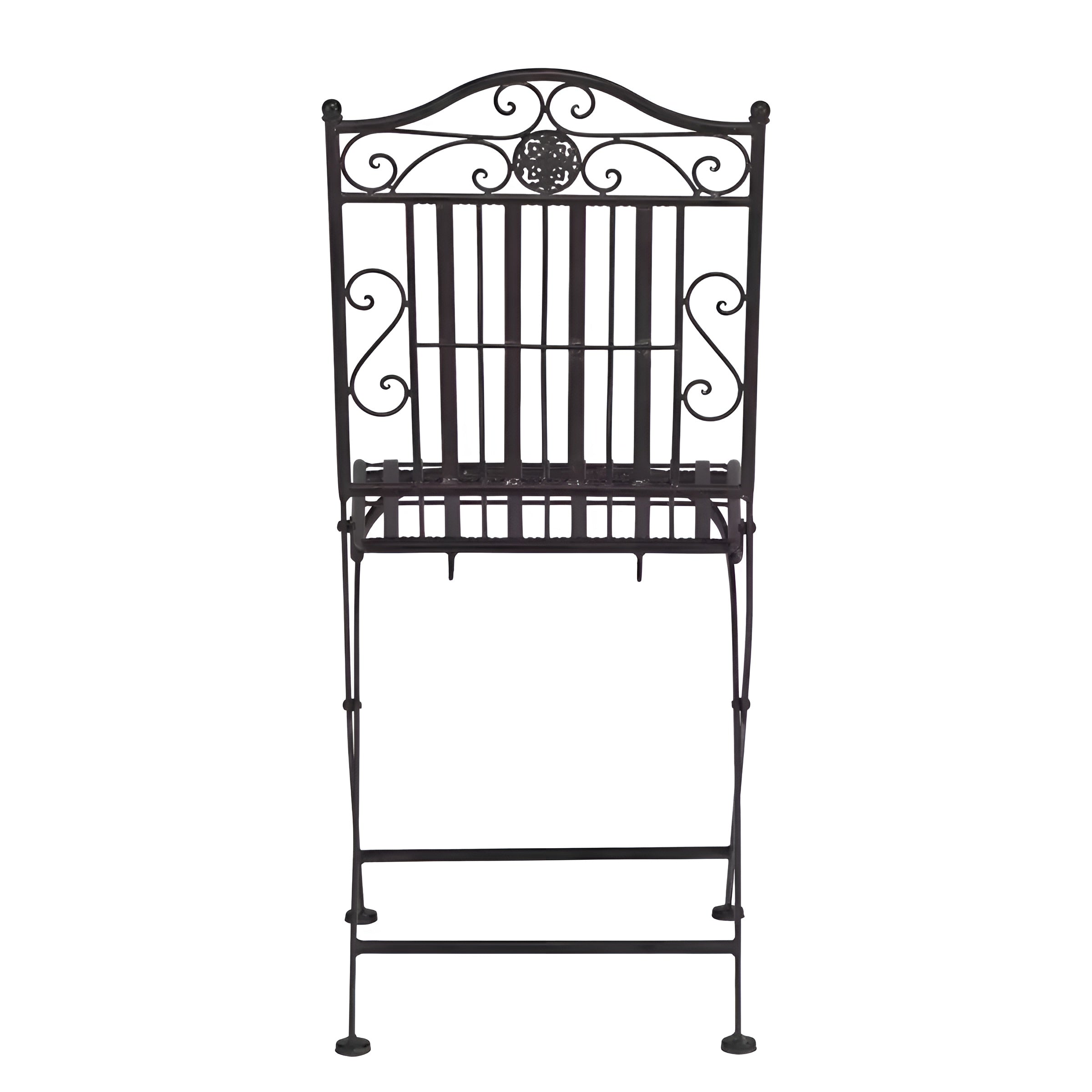 3-teiliges Terrace Hill Gartenmöbel Set – Klappbares Bistro-Set aus Eisen in Vintage Dunkelbraun - Dunkelbraun