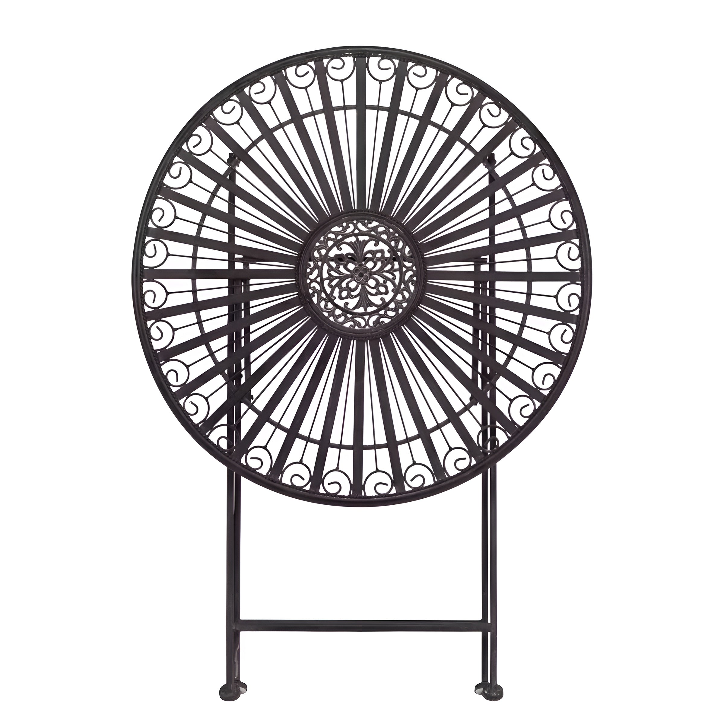 3-teiliges Terrace Hill Gartenmöbel Set – Klappbares Bistro-Set aus Eisen in Vintage Dunkelbraun - Dunkelbraun