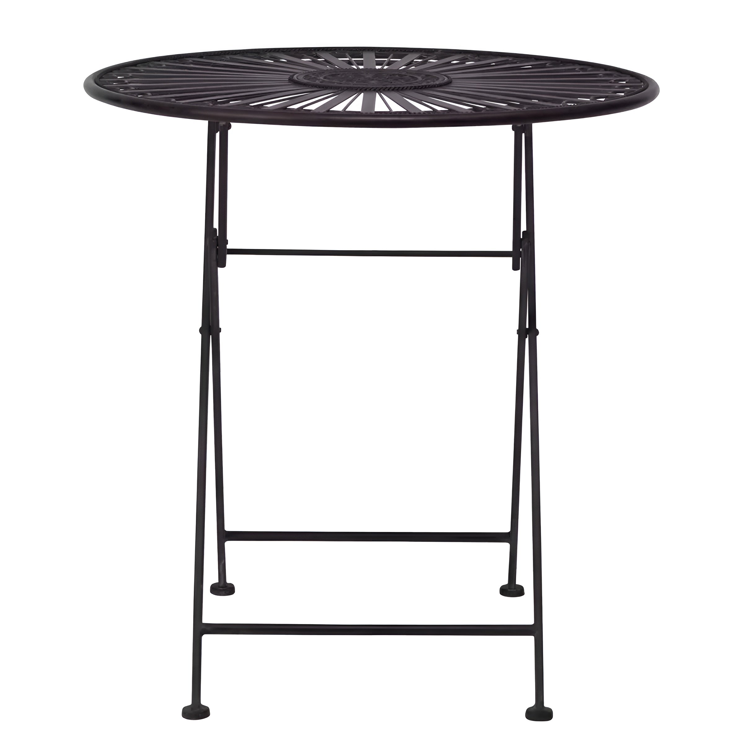 3-teiliges Terrace Hill Gartenmöbel Set – Klappbares Bistro-Set aus Eisen in Vintage Dunkelbraun - Dunkelbraun