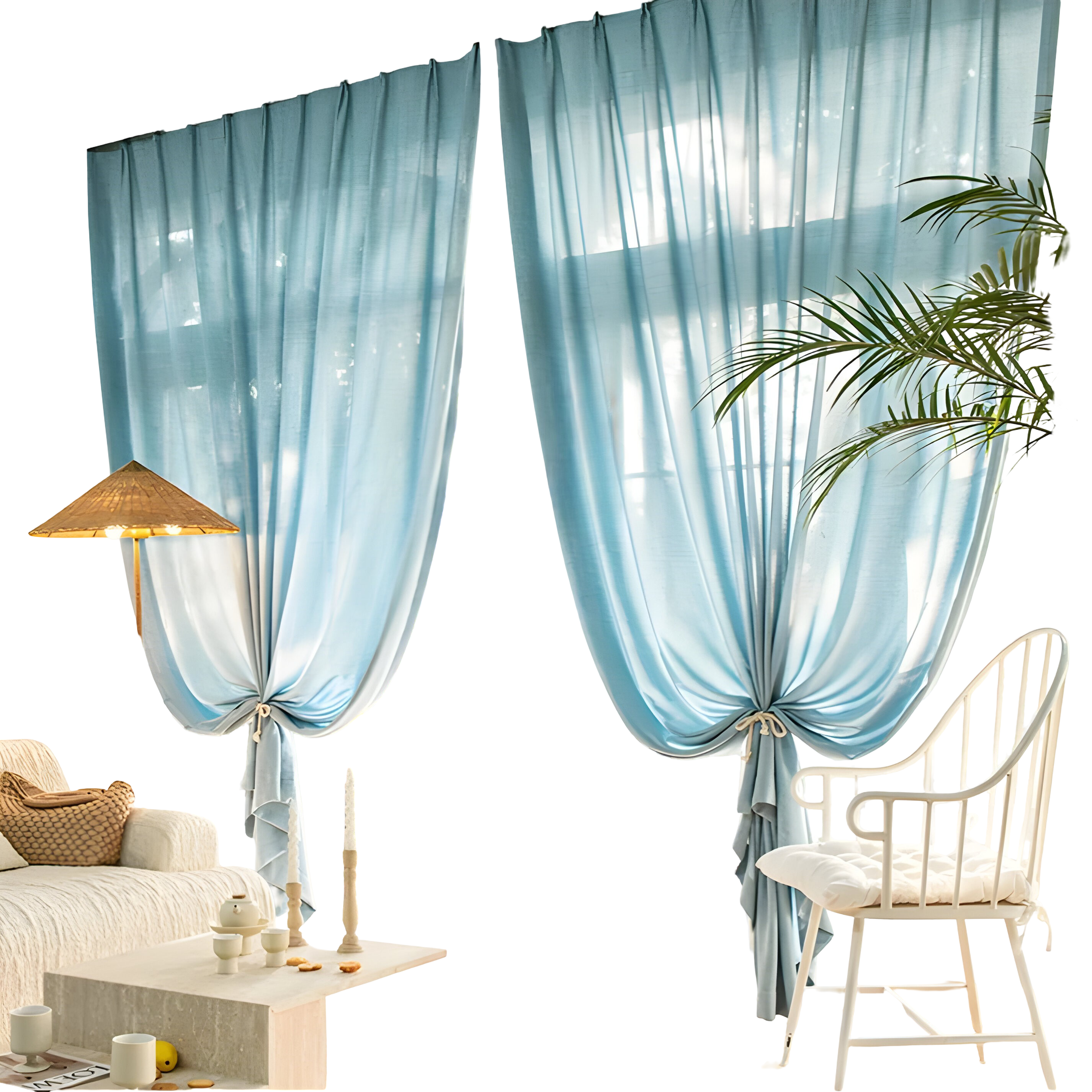Voile-Vorhang im japanischen Stil – Weich und lichtdurchlässig | Dezente Fensterdekoration