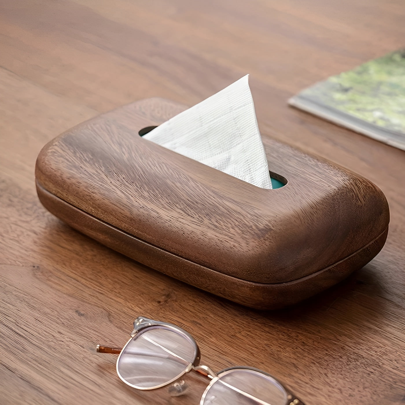 Taschentuchbox aus Walnussholz – Elegant und Funktional | Stilvolles Wohnaccessoire - Handtasche