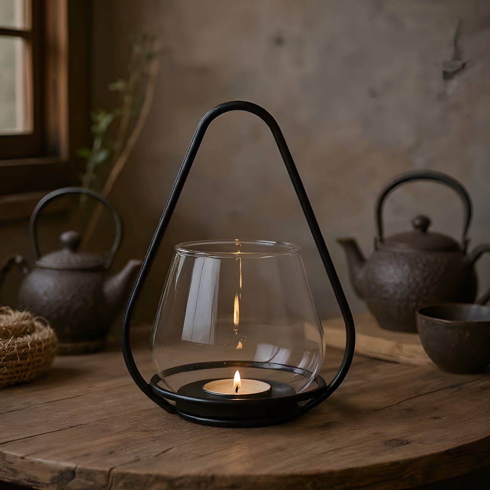 Hängende Schwarze Kerzenlaterne aus Metall – Klassisches Vintage-Design | Stilvolle Wohndekoration - Wohnzubehör