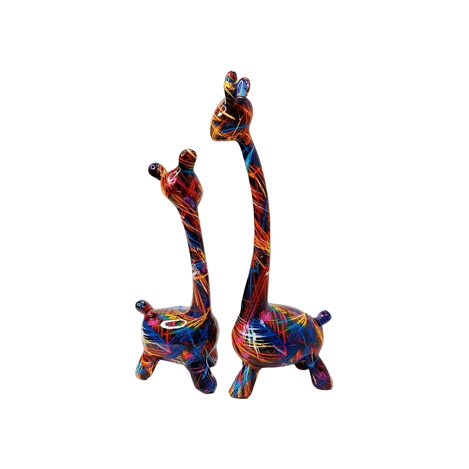 Bunte Giraffenfigur – Kreative Tierdeko aus Resin | Dekorativ und Modern - Farbenfroh - Skulptur