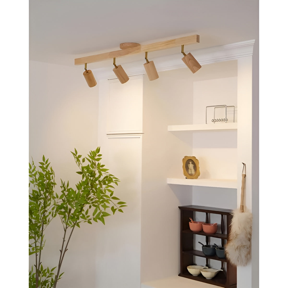 Schienenlampe aus Massivholz – Dekorative LED-Deckenbeleuchtung | Modernes Design für jedes Zimmer